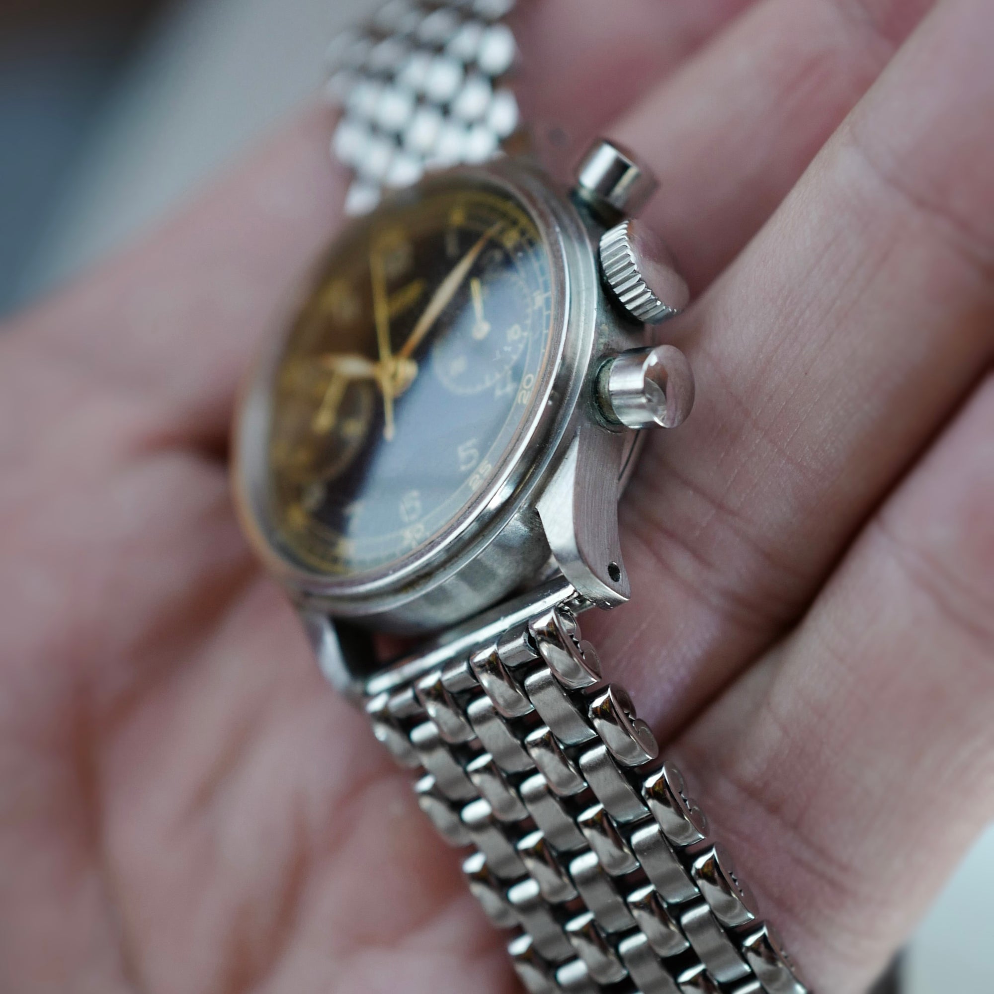 Tissot Steel Chronograph with Black Gilt Dial (New Arrival)