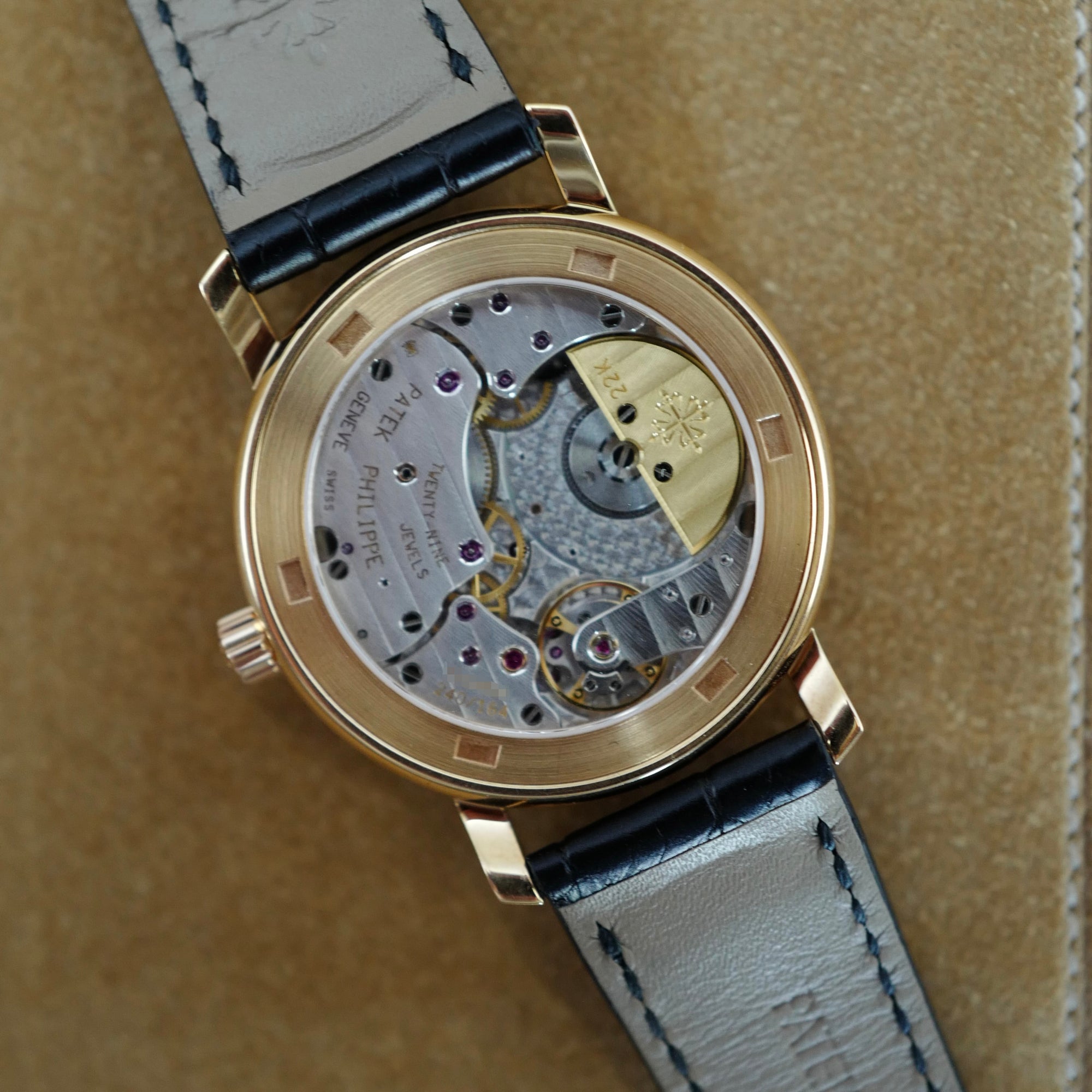 Patek Philippe Rose Gold Power Reserve Moon Phase Calendar Watch Ref. 5055