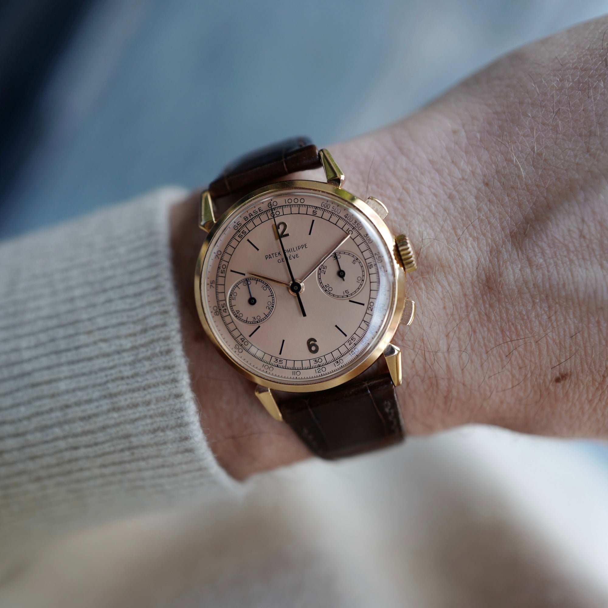 Patek Philippe - Patek Philippe Pink Gold Tachymeter Chronograph Watch Ref. 1579 - The Keystone Watches