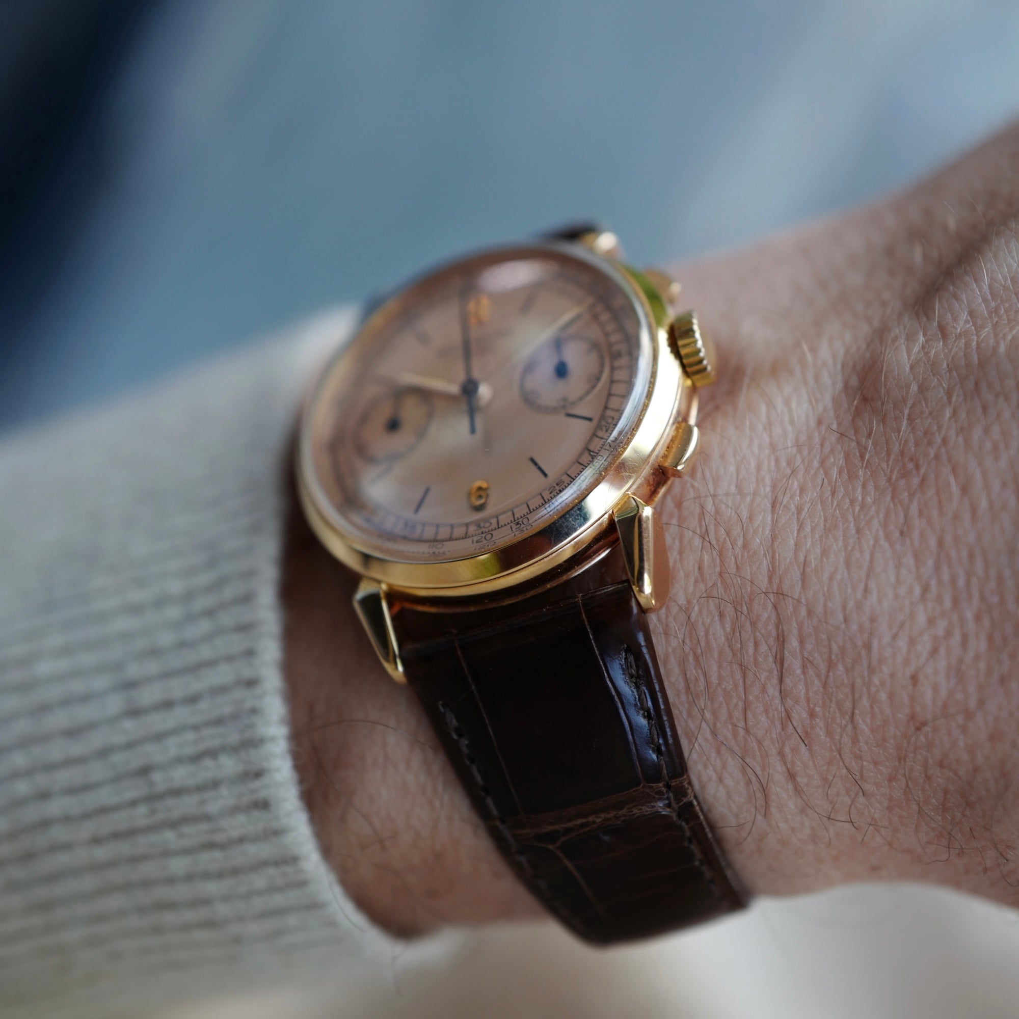 Patek Philippe - Patek Philippe Pink Gold Tachymeter Chronograph Watch Ref. 1579 - The Keystone Watches
