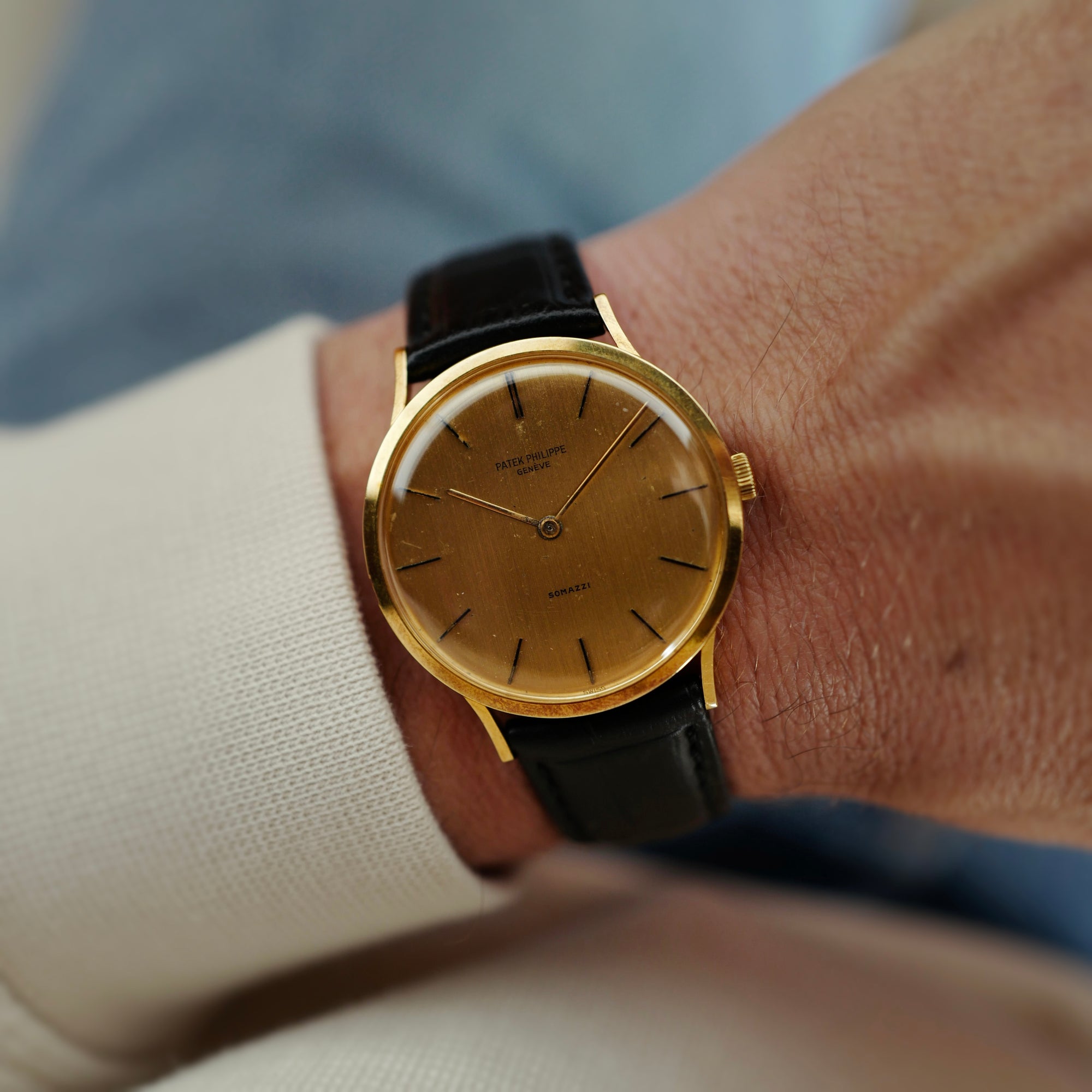 Patek Philippe Yellow Gold Calatrava Watch Ref. 3484 Retailed by Somazzi (New Arrival)