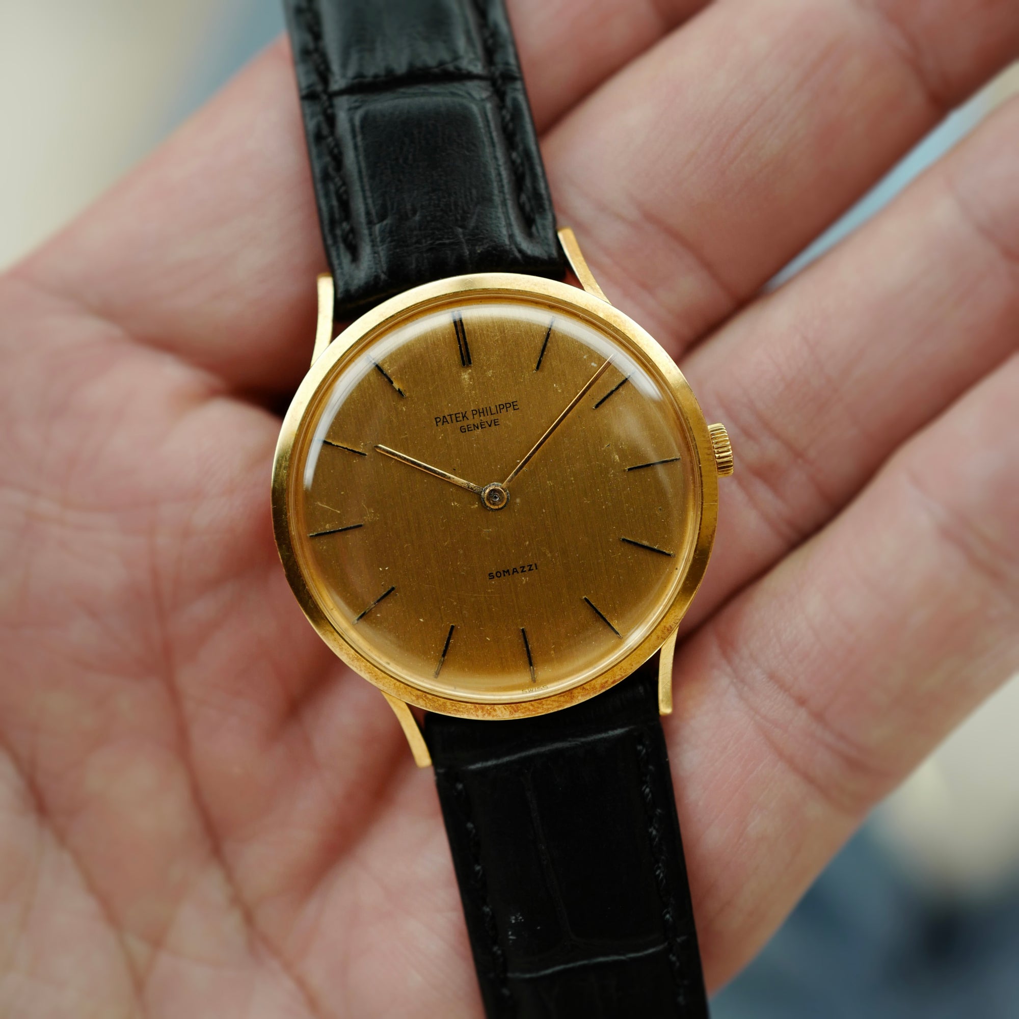 Patek Philippe Yellow Gold Calatrava Watch Ref. 3484 Retailed by Somazzi (New Arrival)