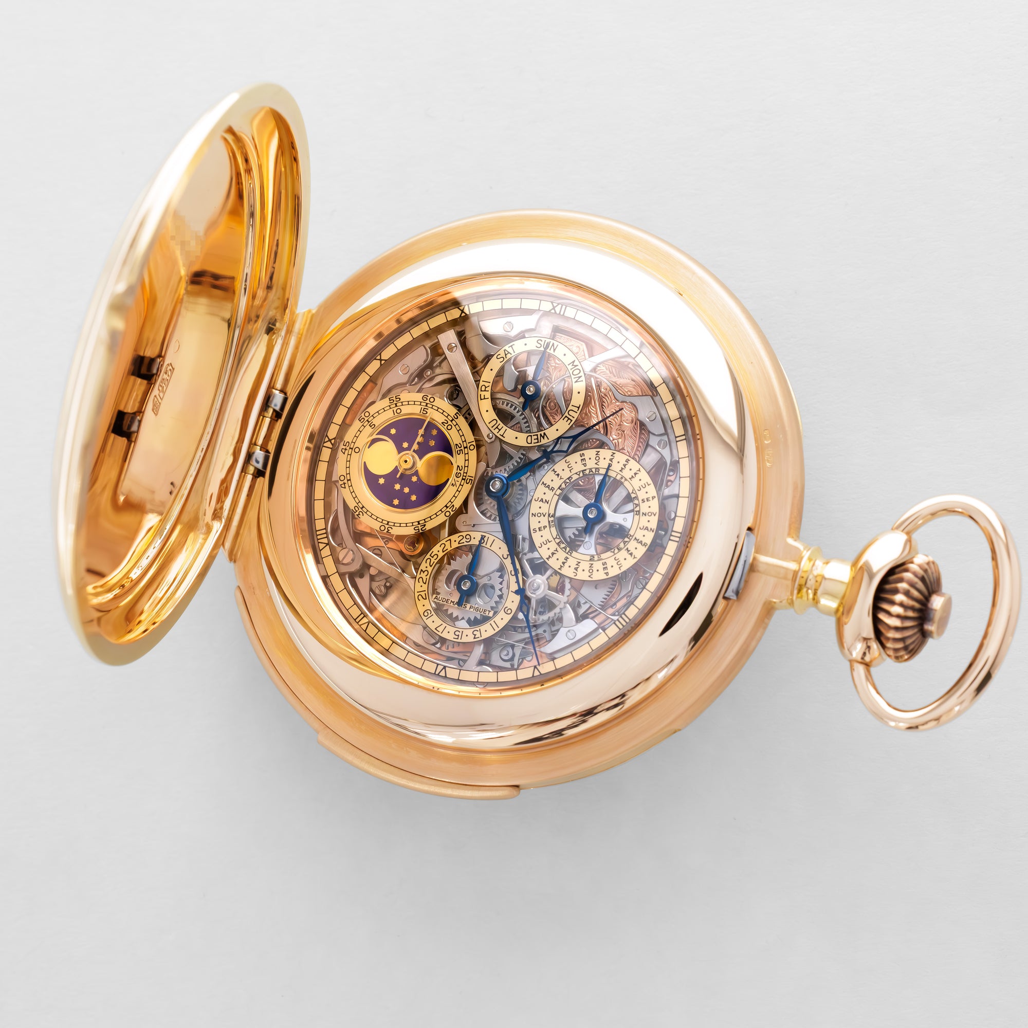 Audemars Piguet Pink Gold Grand Complication Skeletonized Pocket Watch Ref. 25702