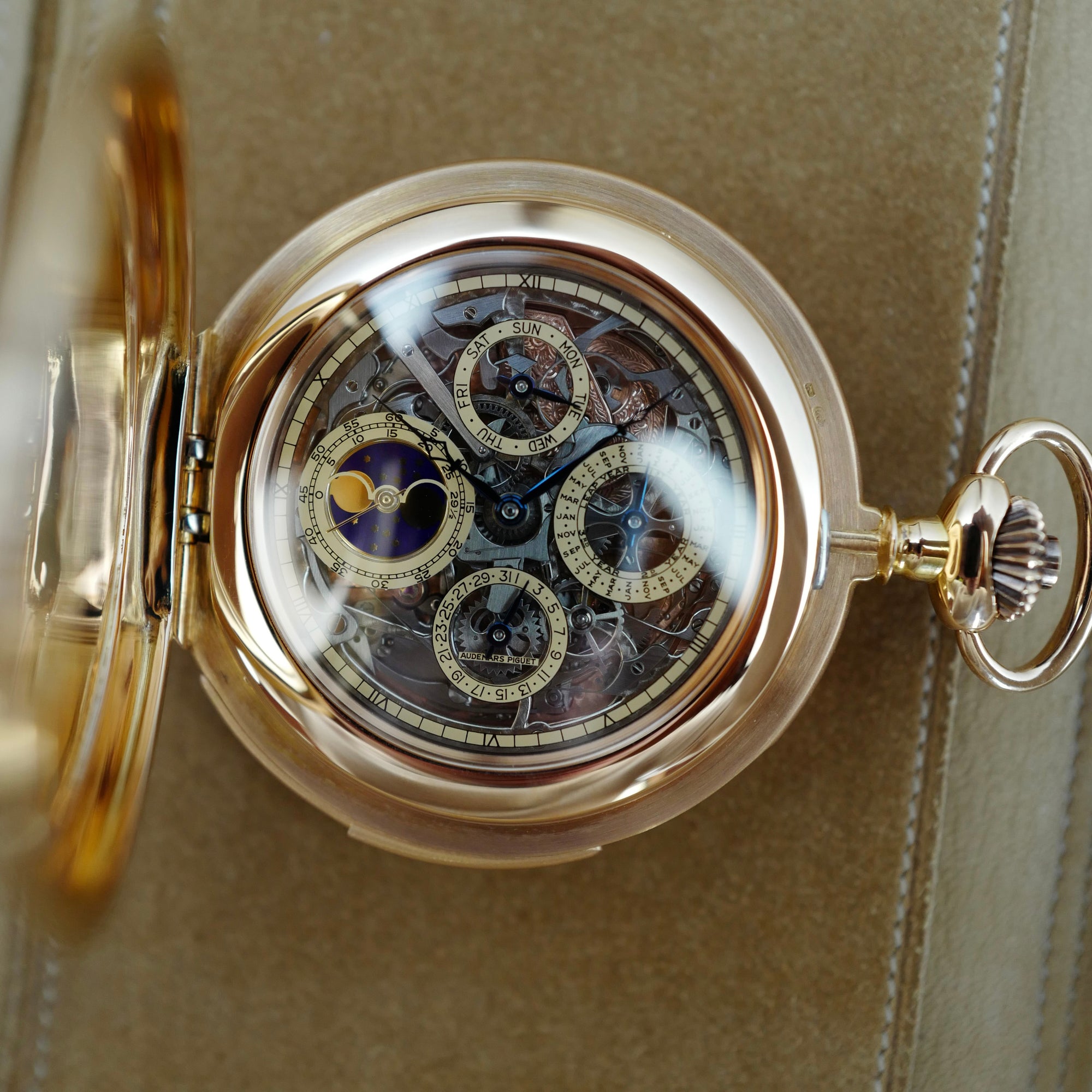 Audemars Piguet Pink Gold Grand Complication Skeletonized Pocket Watch Ref. 25702