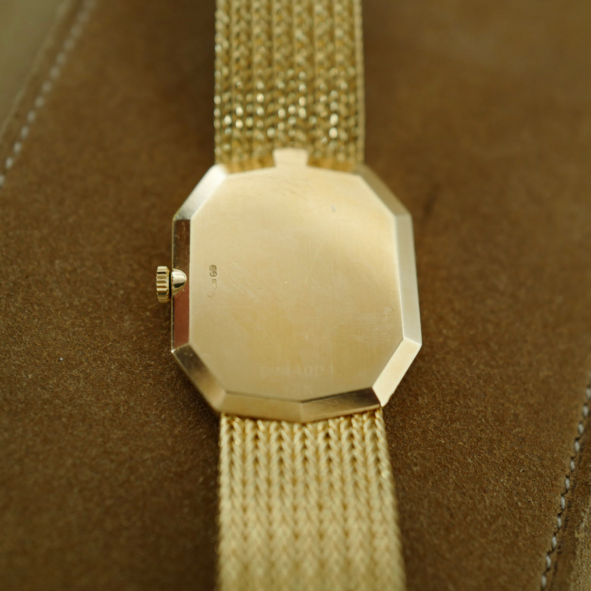 Rolex Yellow Gold Herringbone Diamond Dial Decagon Bracelet Watch Ref. 4953