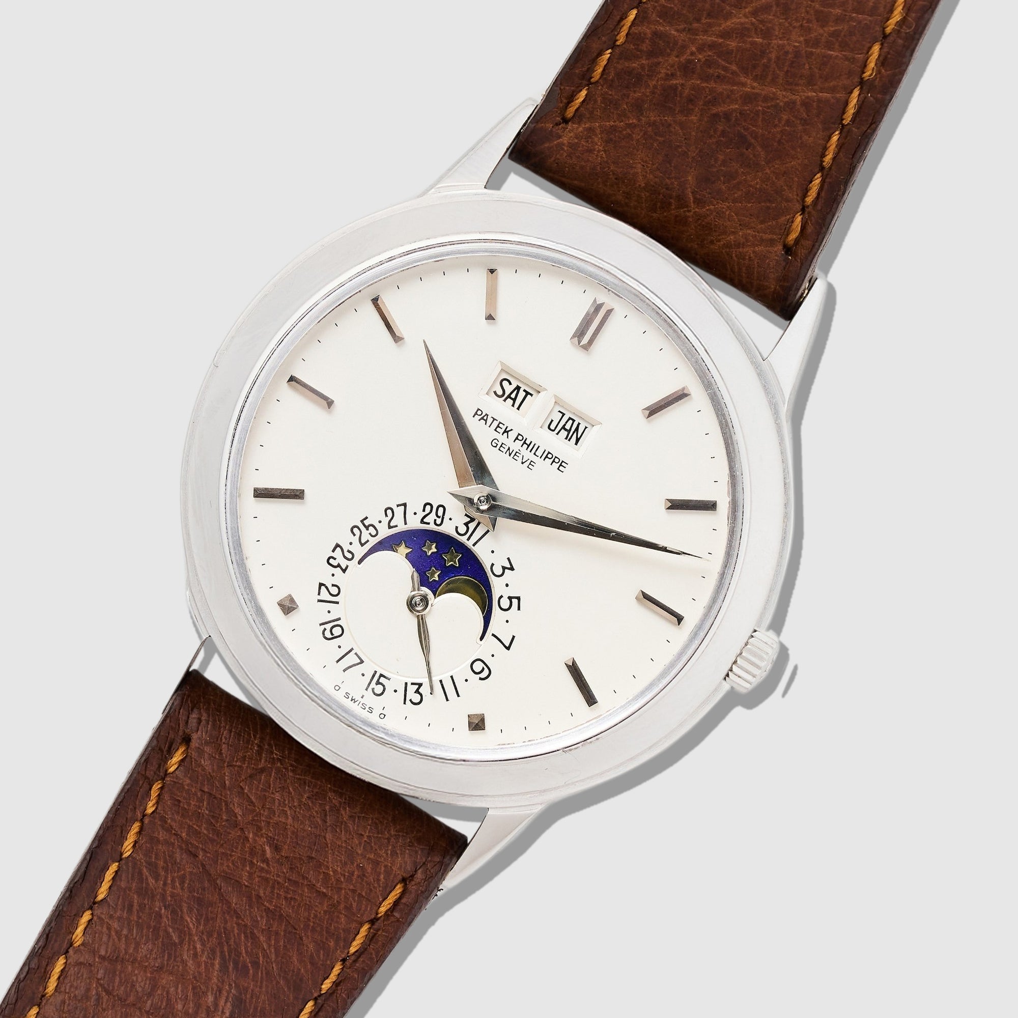 Patek Philippe White Gold Perpetual Calendar Watch Ref. 3448