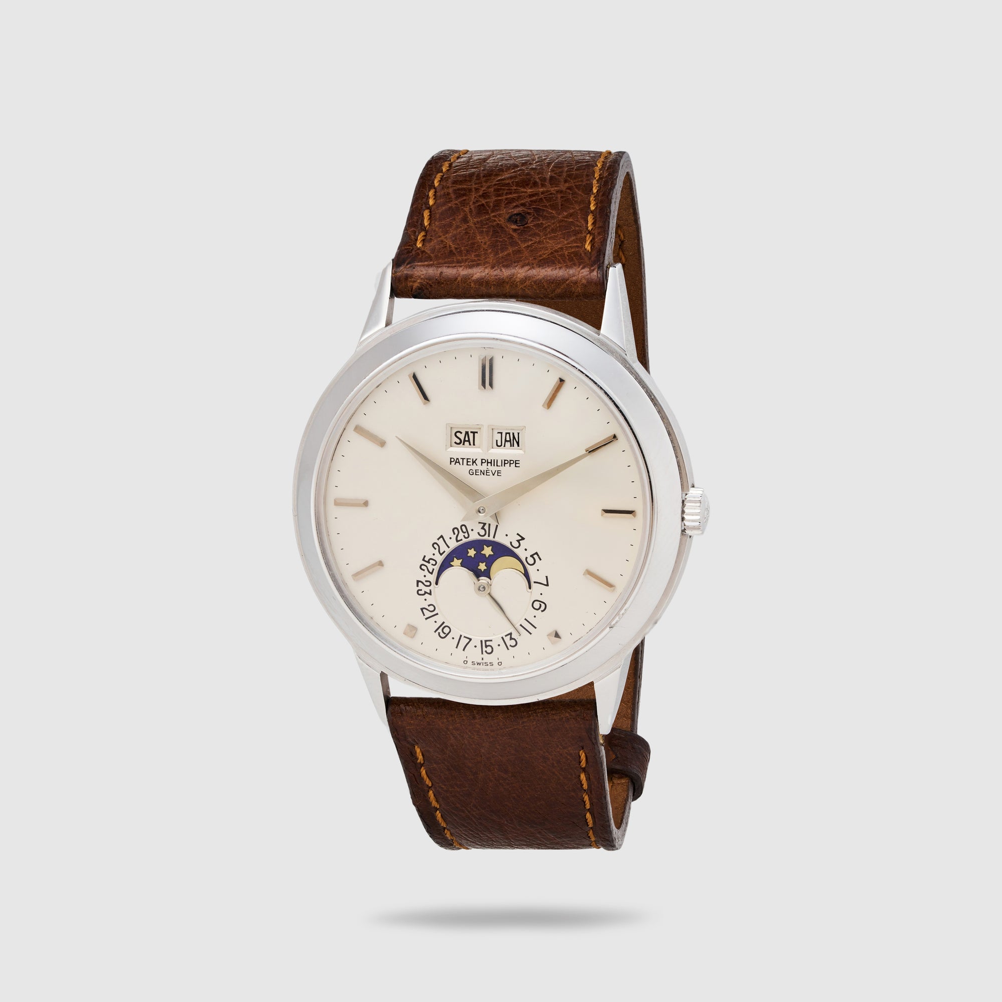 Patek Philippe White Gold Perpetual Calendar Watch Ref. 3448