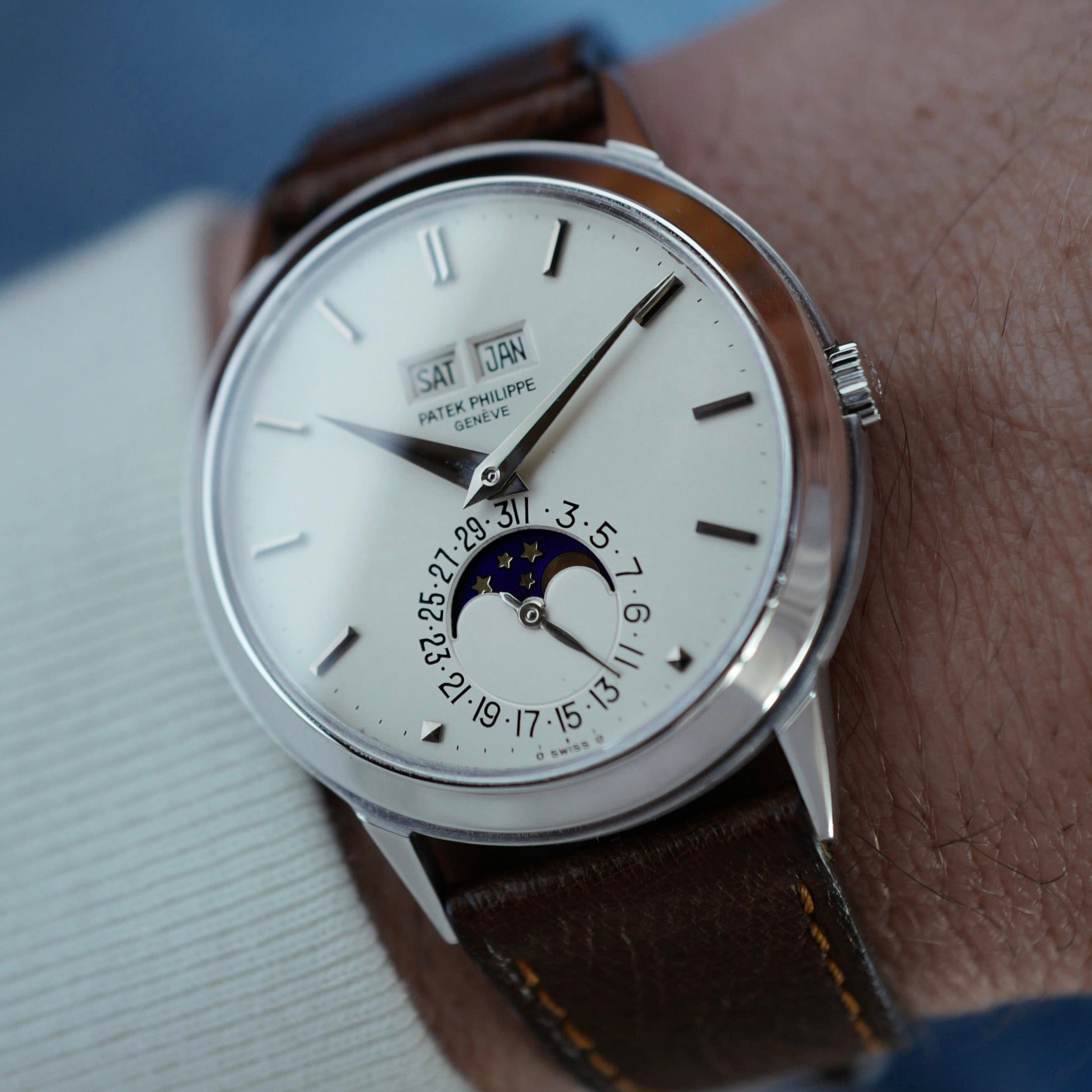Patek Philippe White Gold Perpetual Calendar Watch Ref. 3448