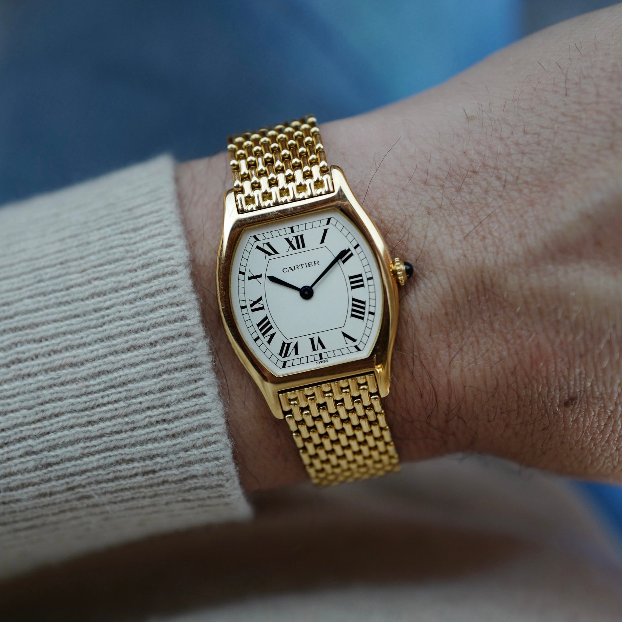 Cartier Yellow Gold Tortue Paris Mecanique Ref. 96081 (New Arrival)
