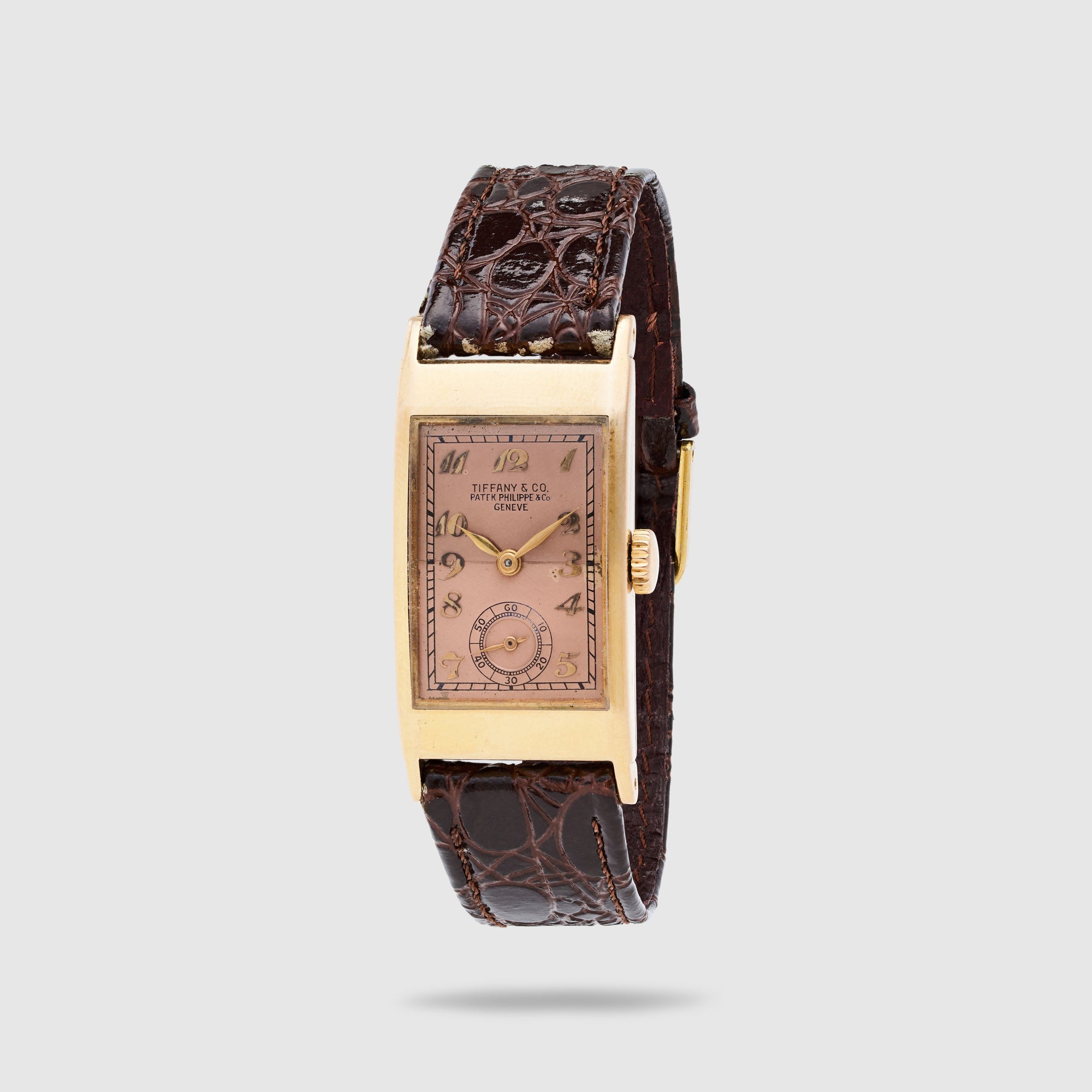 Patek Philippe Pink Gold Rectangular Watch Ref. 425 Retailed by Tiffany &amp; Co.