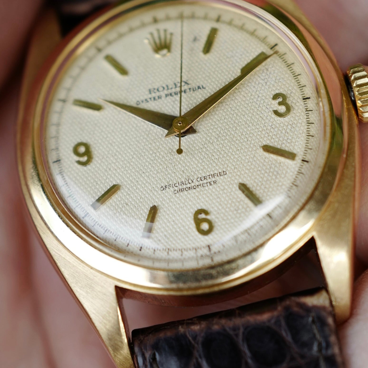 Rolex - Rolex Oyster Perpetual Honeycomb Ovetone Watch Ref. 6098 - The Keystone Watches