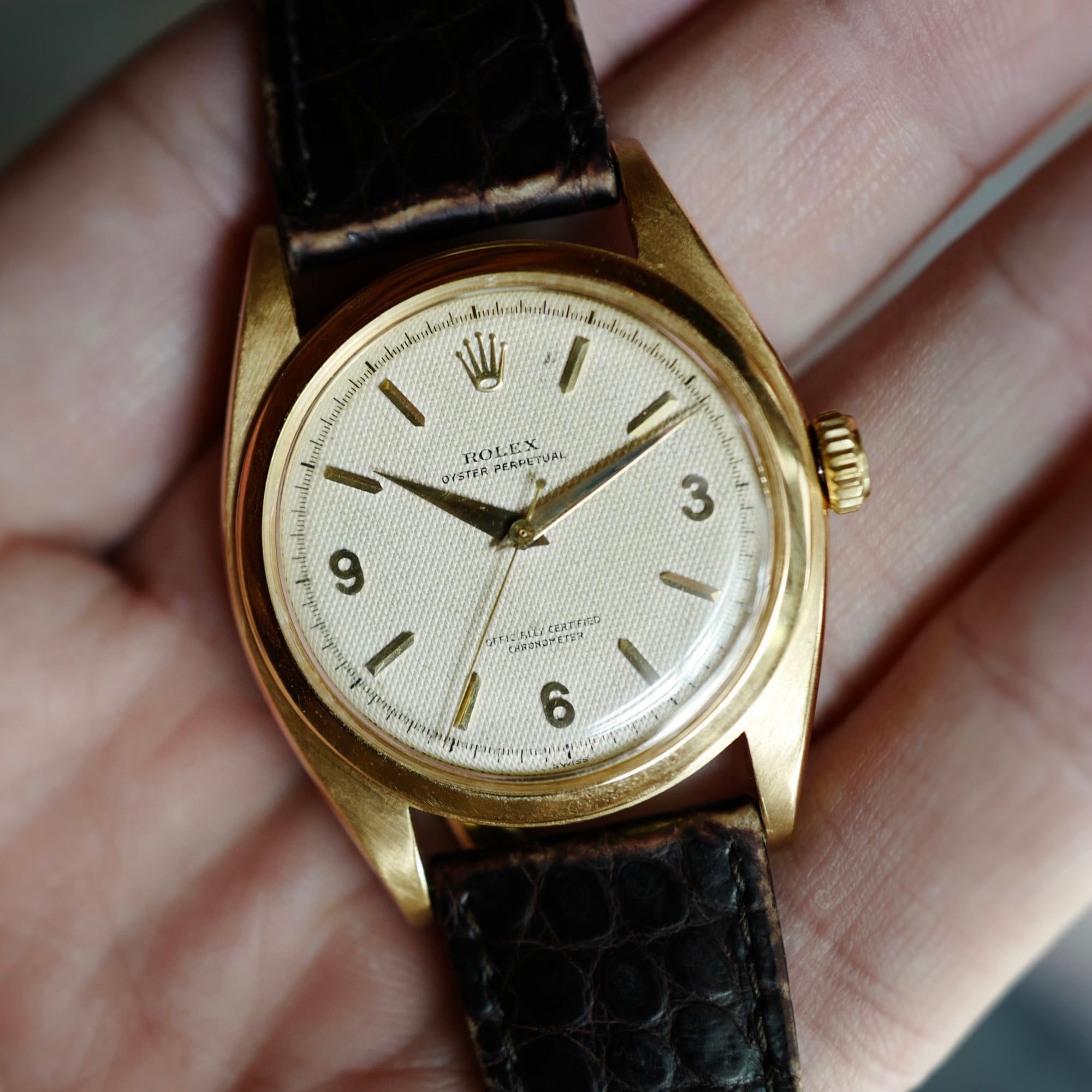 Rolex - Rolex Oyster Perpetual Honeycomb Ovetone Watch Ref. 6098 - The Keystone Watches