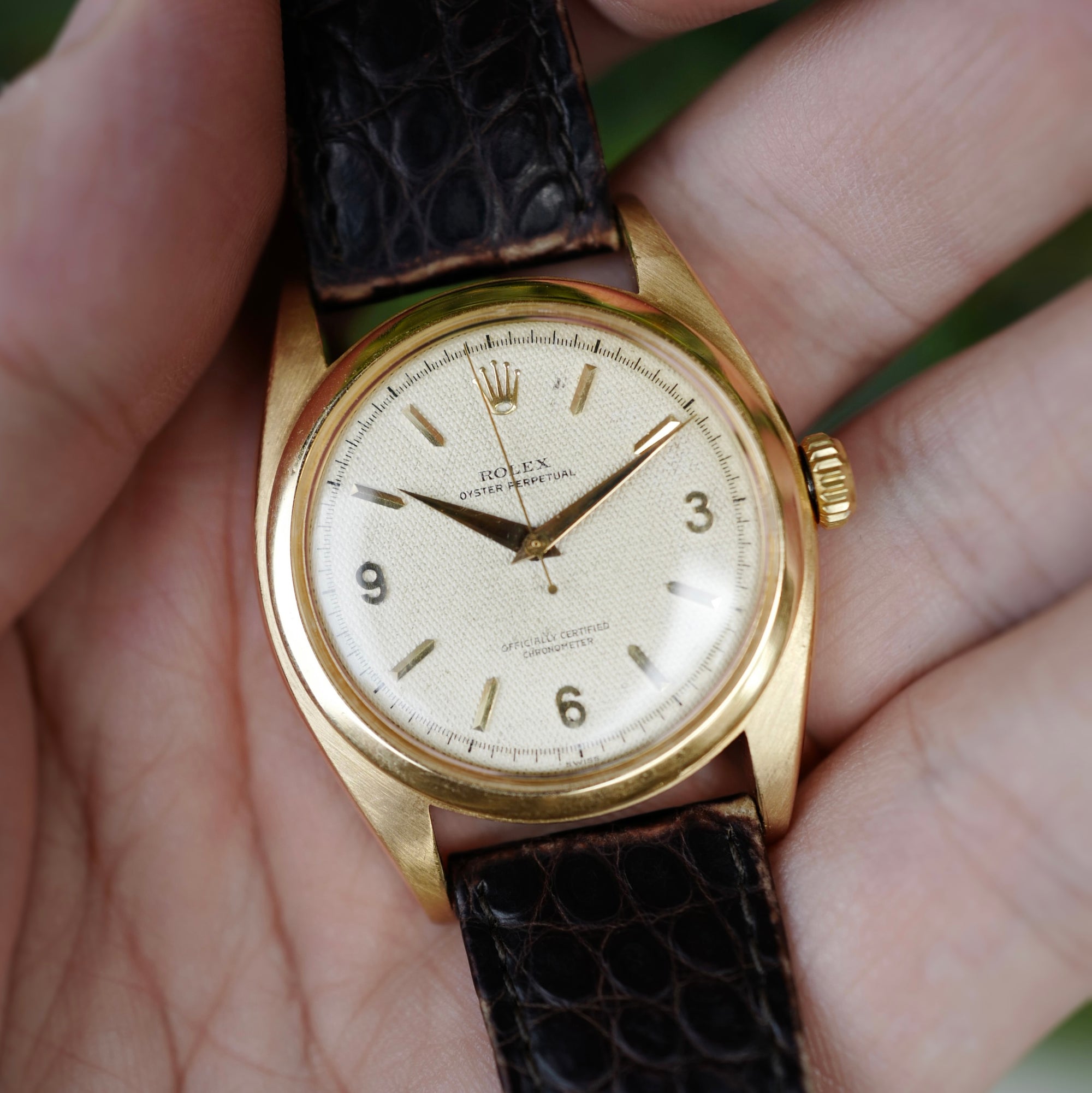 Rolex - Rolex Oyster Perpetual Honeycomb Ovetone Watch Ref. 6098 - The Keystone Watches