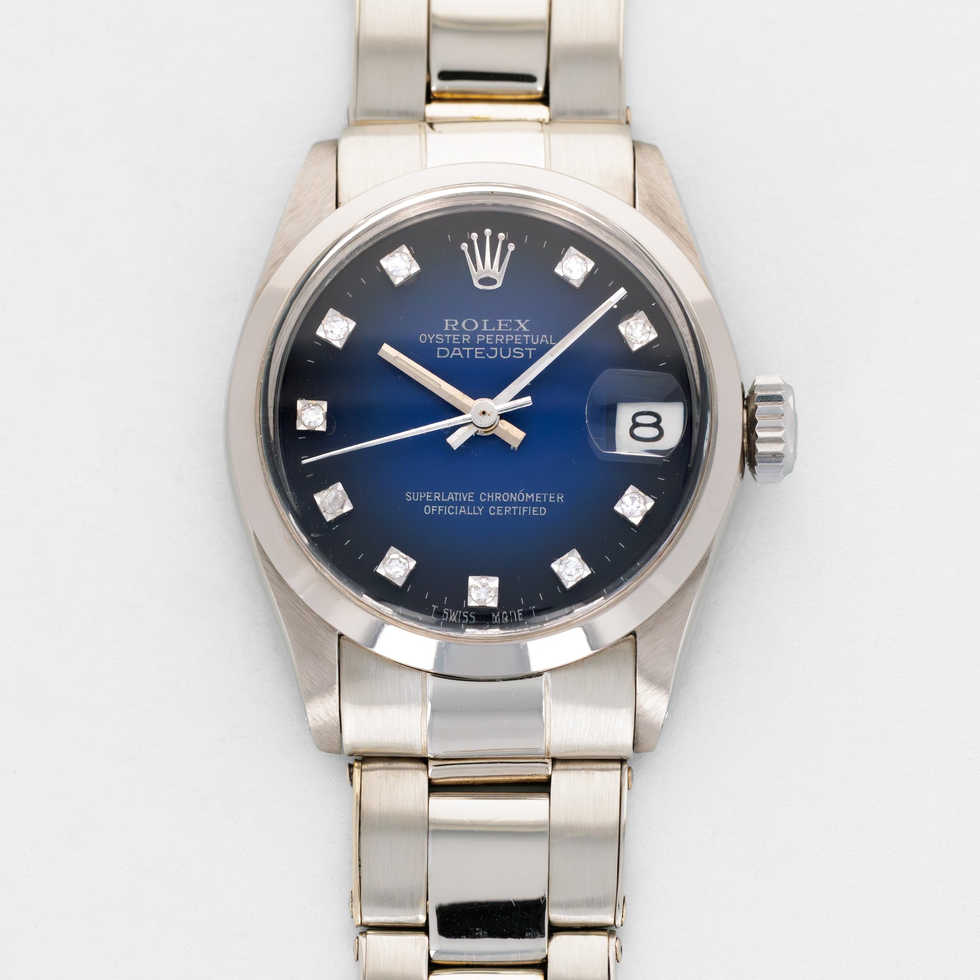 Rolex White Gold Datejust Ref. 6824 with Blue Vignette Dial