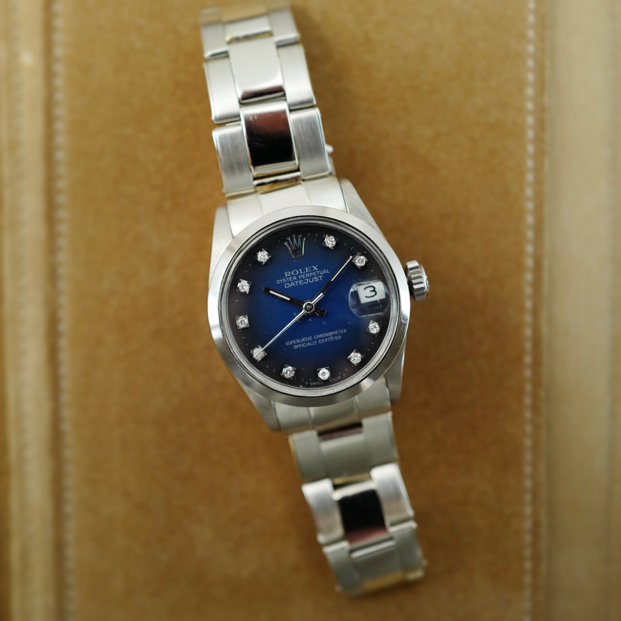 Rolex White Gold Datejust Ref. 6824 with Blue Vignette Dial