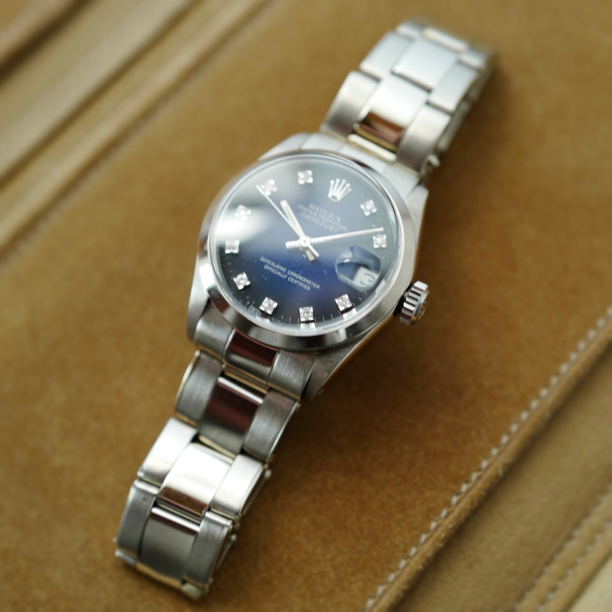 Rolex White Gold Datejust Ref. 6824 with Blue Vignette Dial