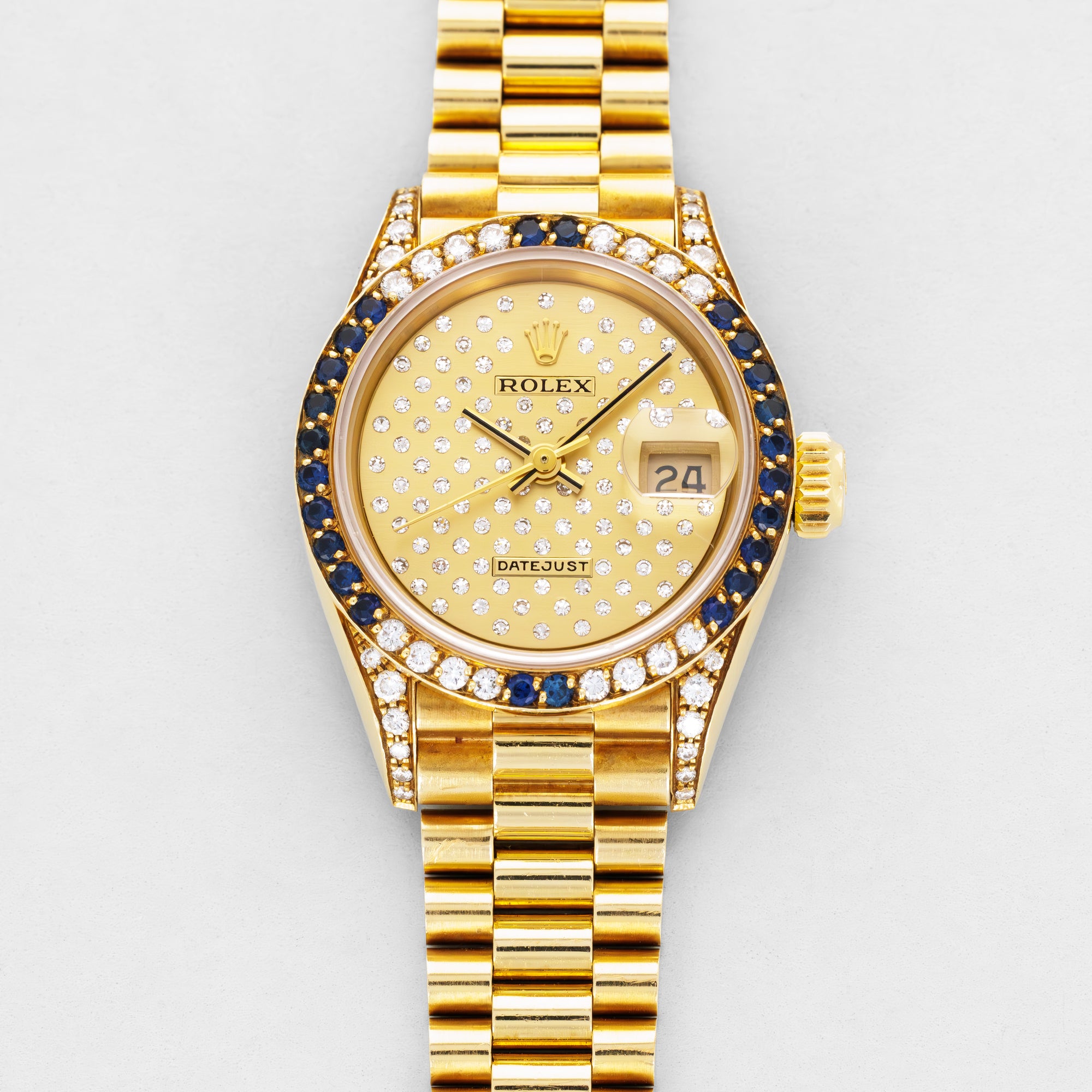 Rolex Yellow Gold Datejust Ref. 69038 with Diamonds & Sapphires