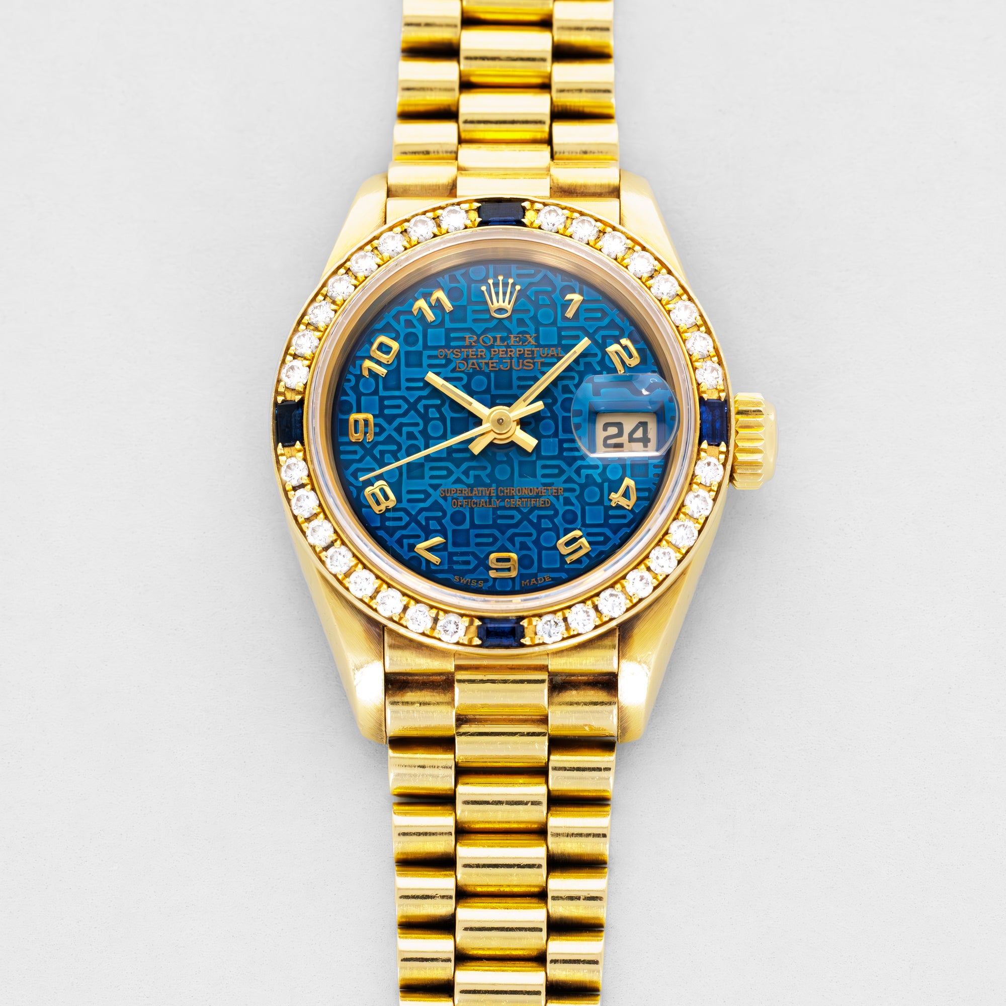 Rolex - Rolex Yellow Gold Datejust Ref. 69088 with Diamond and Sapphire Bezel - The Keystone Watches