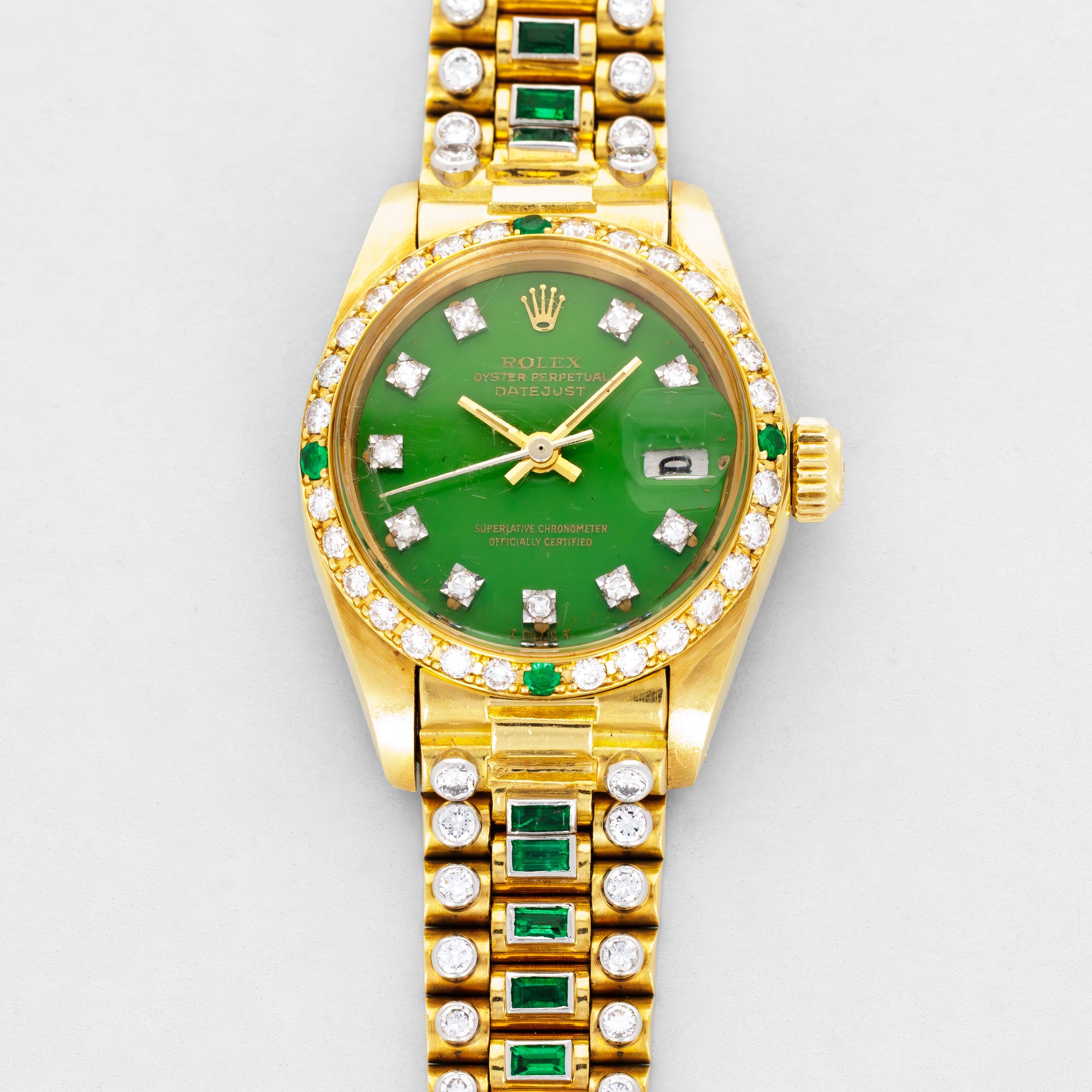 Rolex Yellow Gold Octopussy Datejust Ref. 6907 Emeralds & Diamonds