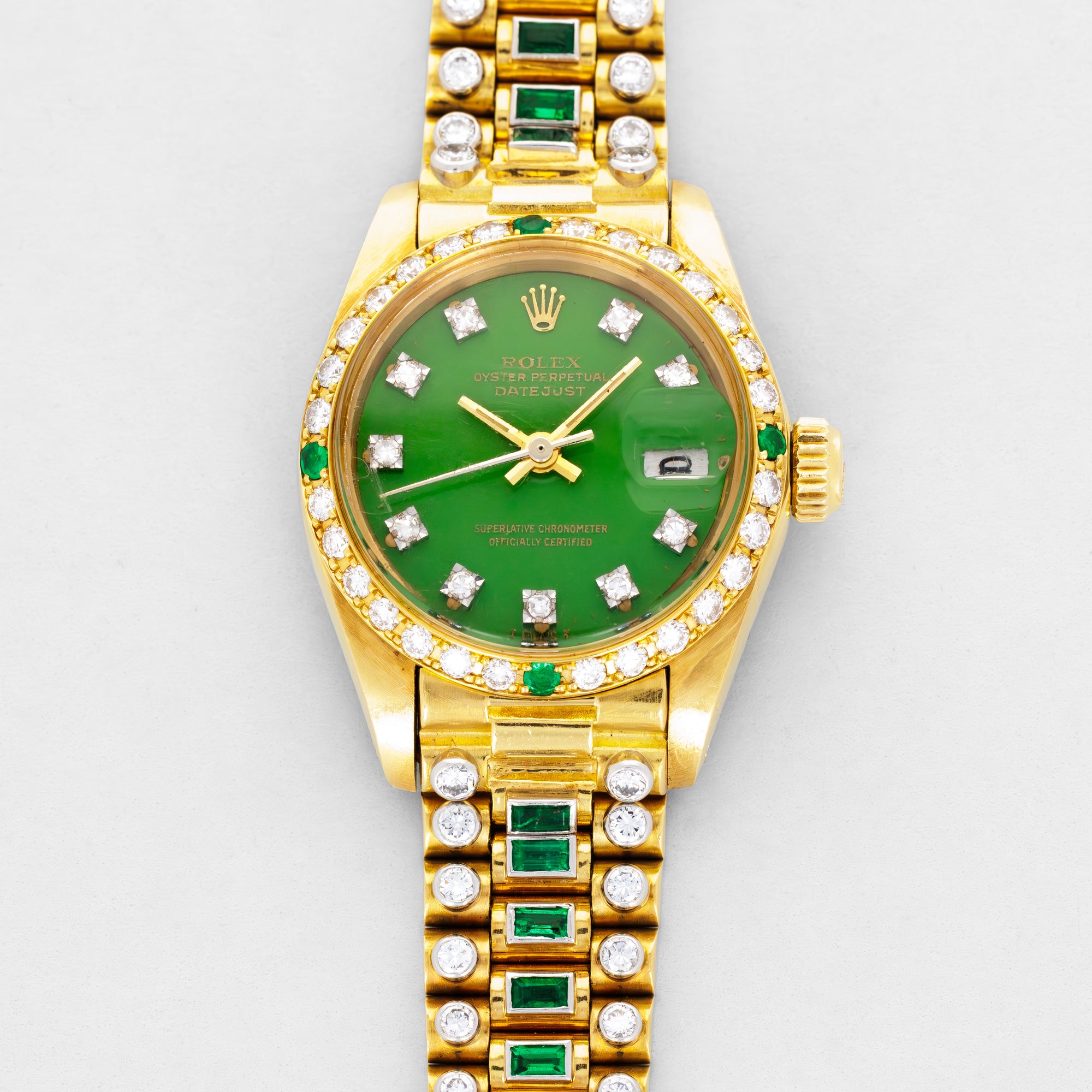 Rolex Yellow Gold Octopussy Datejust Ref. 6907 Emeralds & Diamonds