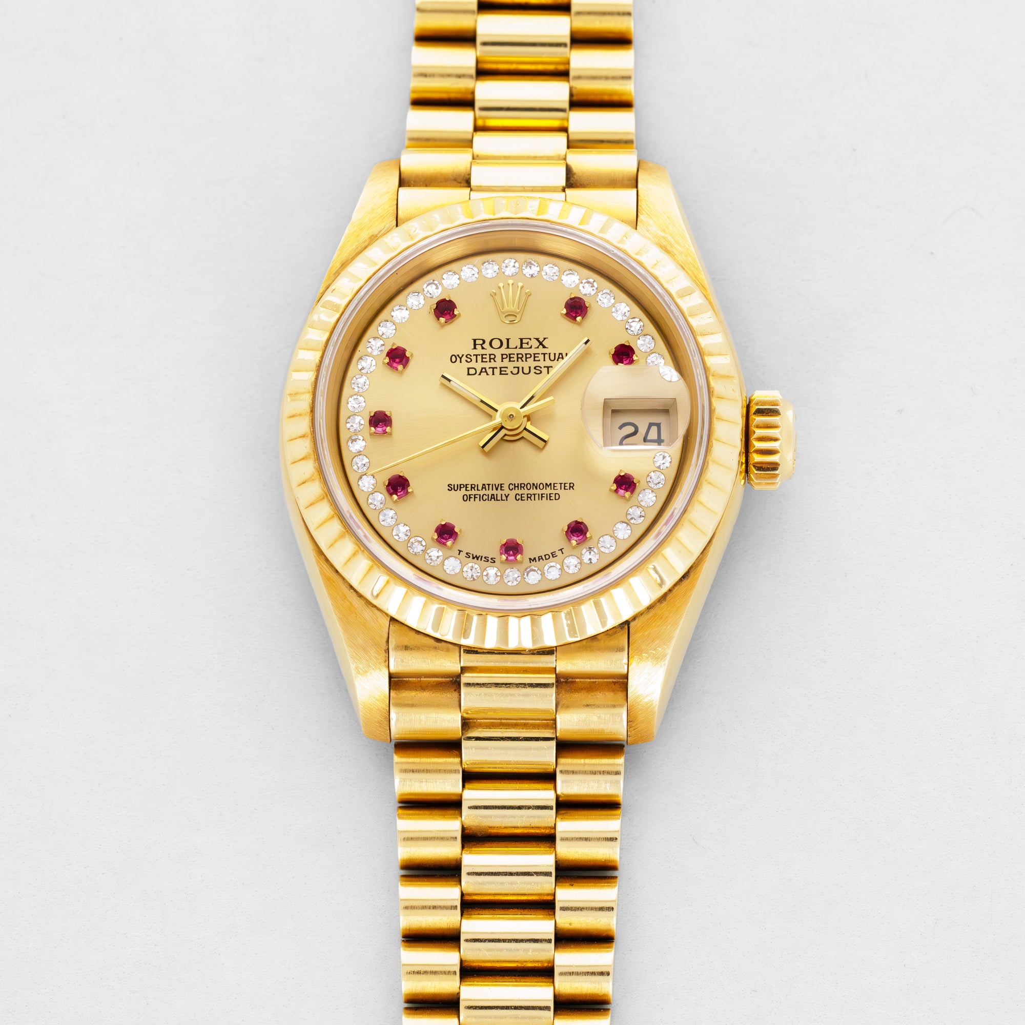 Rolex Yellow Gold Datejust Ref. 69178 with Rubies and Diamonds