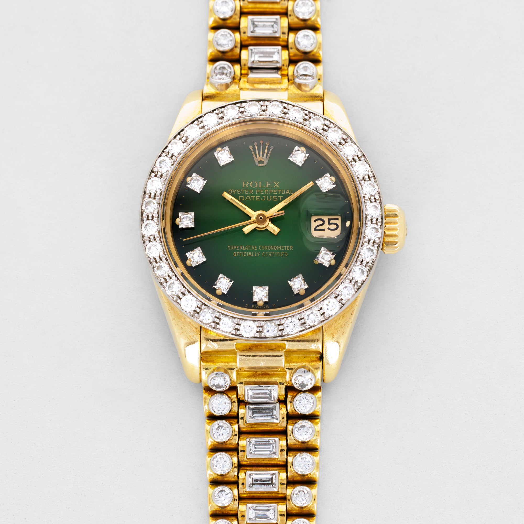 Rolex Yellow Gold Octopussy Datejust Watch Ref. 6913 with Green Vignette Dial