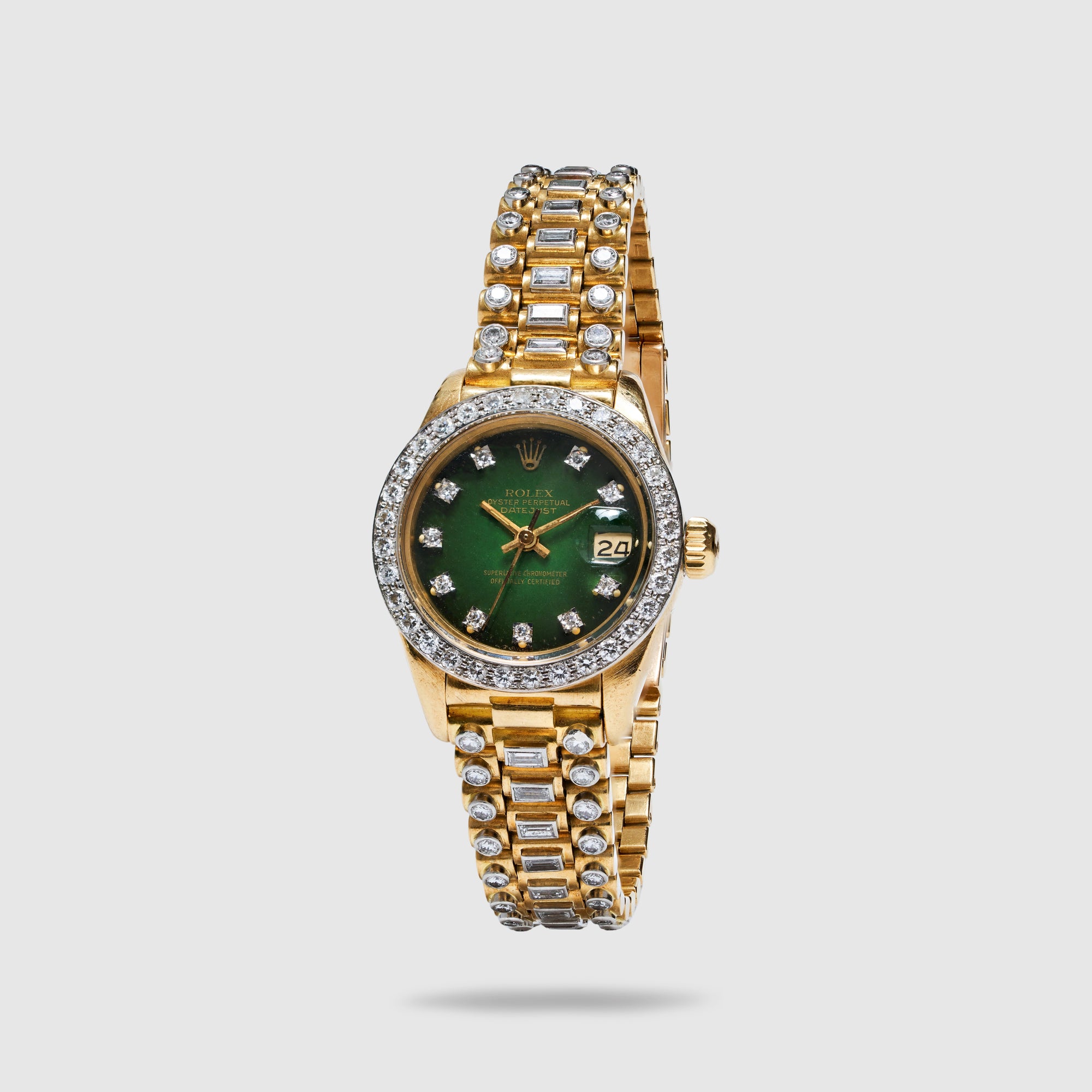 Rolex Yellow Gold Octopussy Datejust Watch Ref. 6913 with Green Vignette Dial