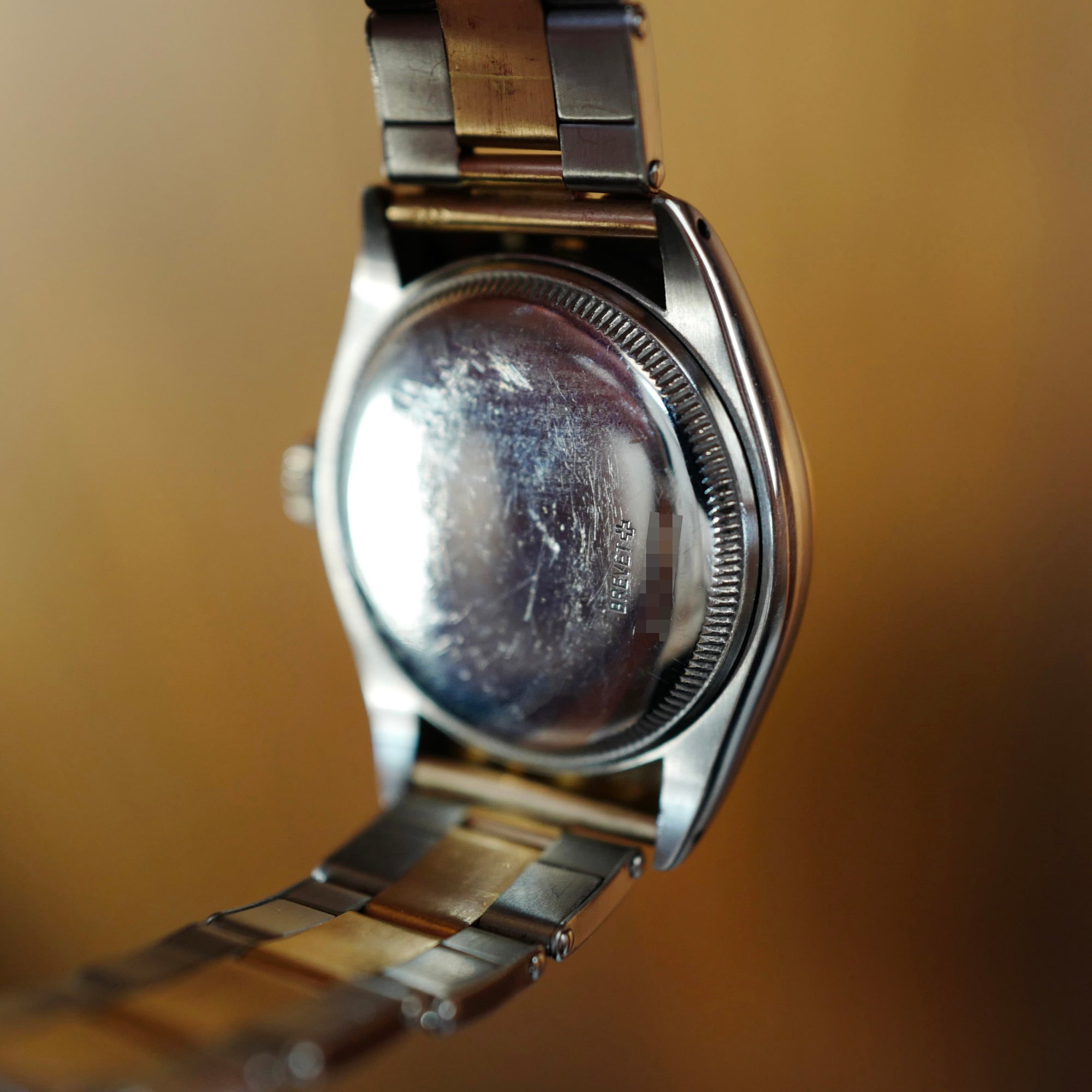 Rolex Steel and Pink Gold Oyster Perpetual Watch Ref. 5353 with Rare Scallop Lugs from 1953