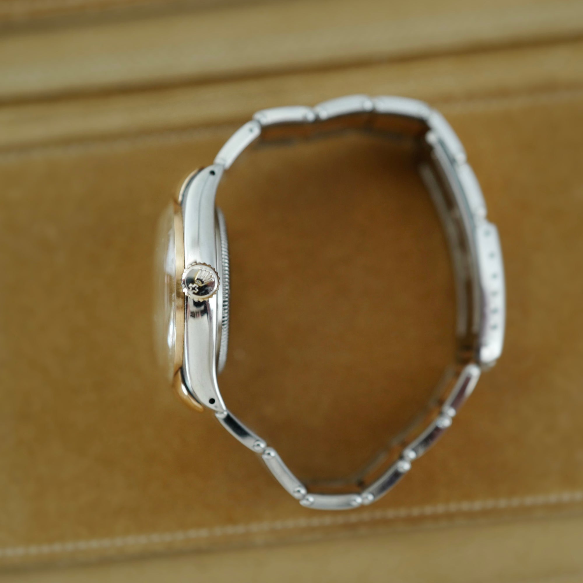 Rolex Steel and Pink Gold Oyster Perpetual Watch Ref. 5353 with Rare Scallop Lugs from 1953