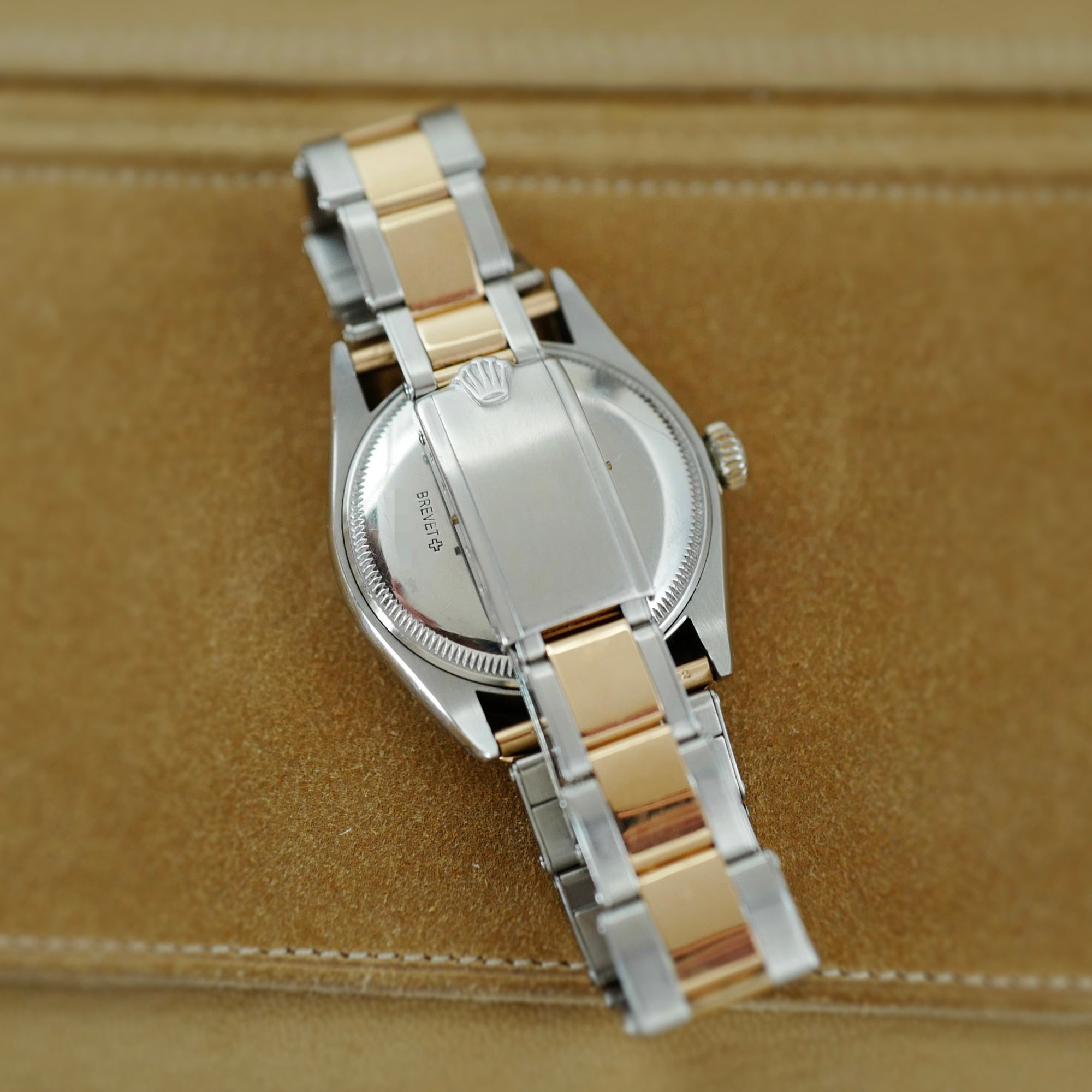 Rolex Steel and Pink Gold Oyster Perpetual Watch Ref. 5353 with Rare Scallop Lugs from 1953