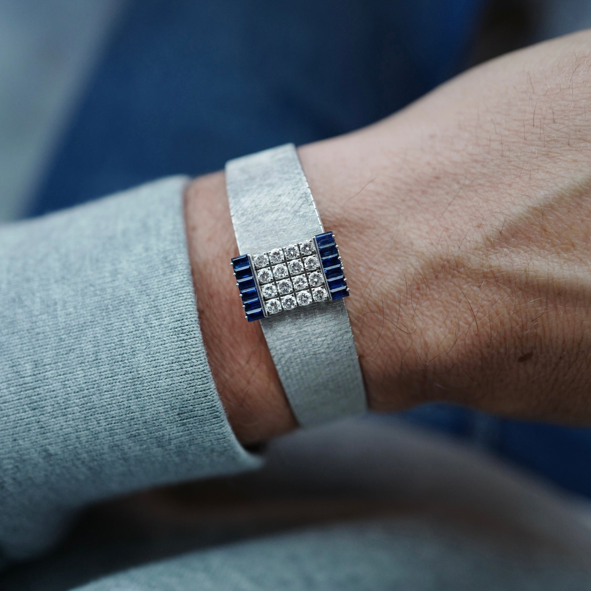Patek Philippe White Gold Diamond &amp; Sapphire Cover Watch (New Arrival)