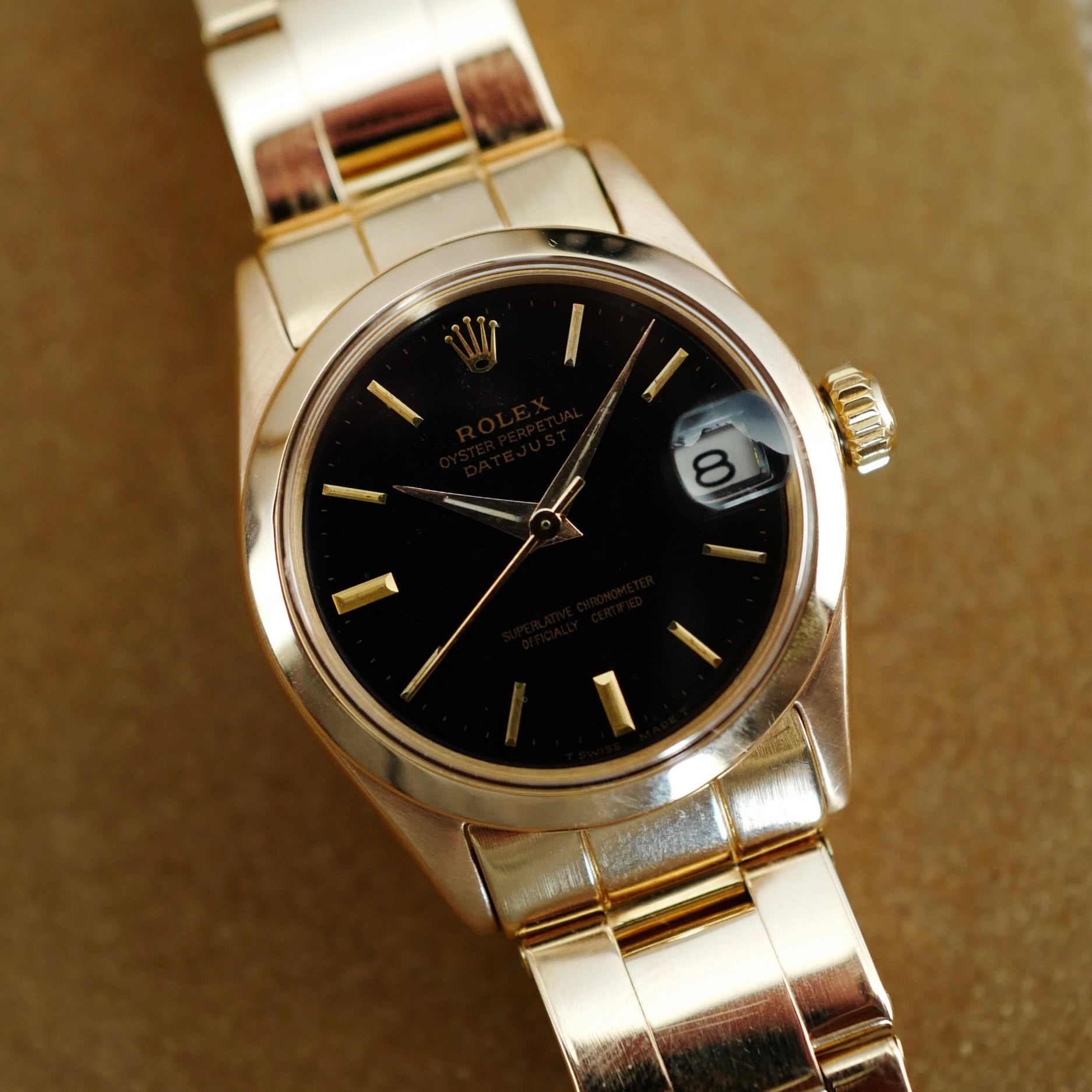 Rolex Pink Gold Datejust Midsize Watch Ref. 6827