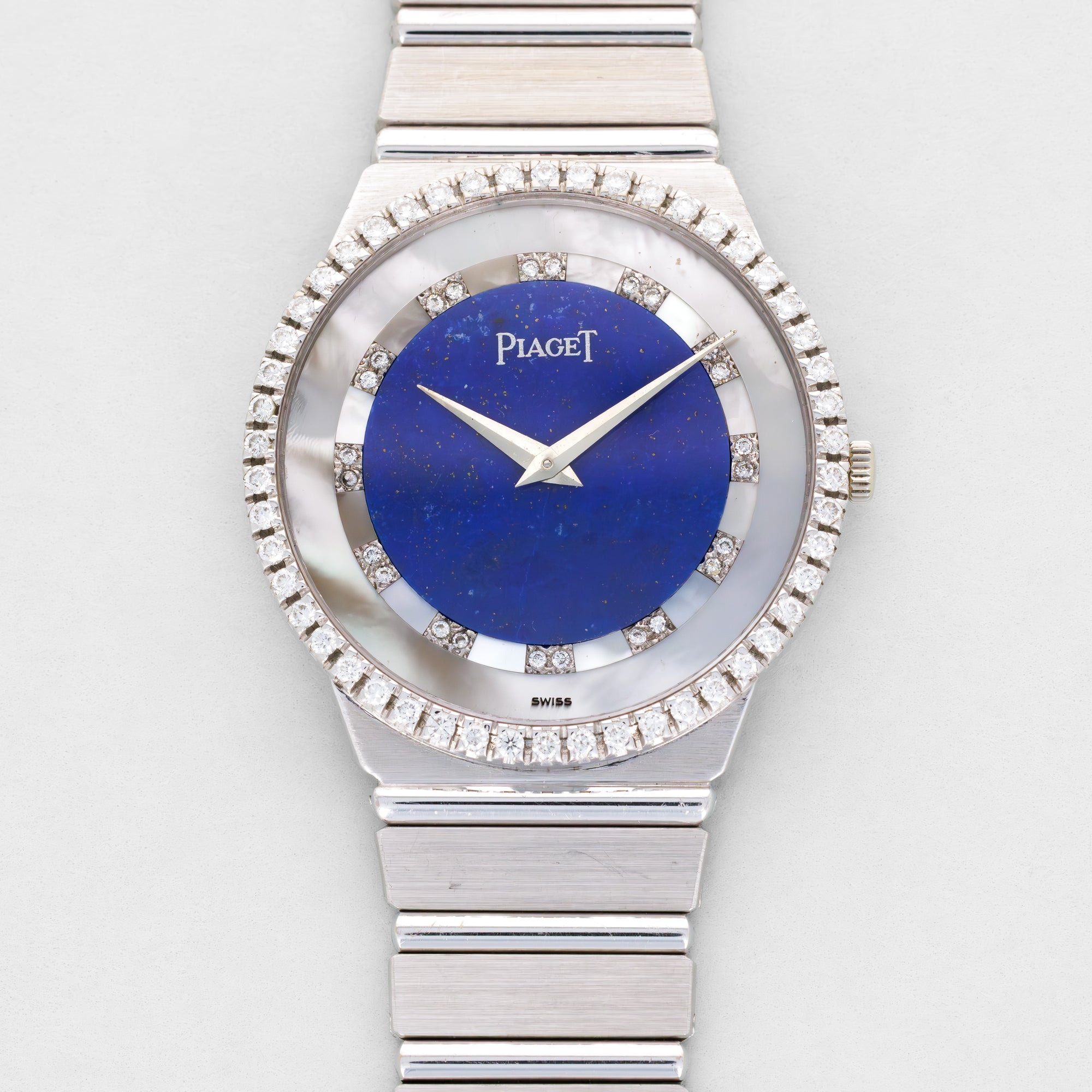 Piaget White Gold Diamond And Lapis Watch Ref. 8066