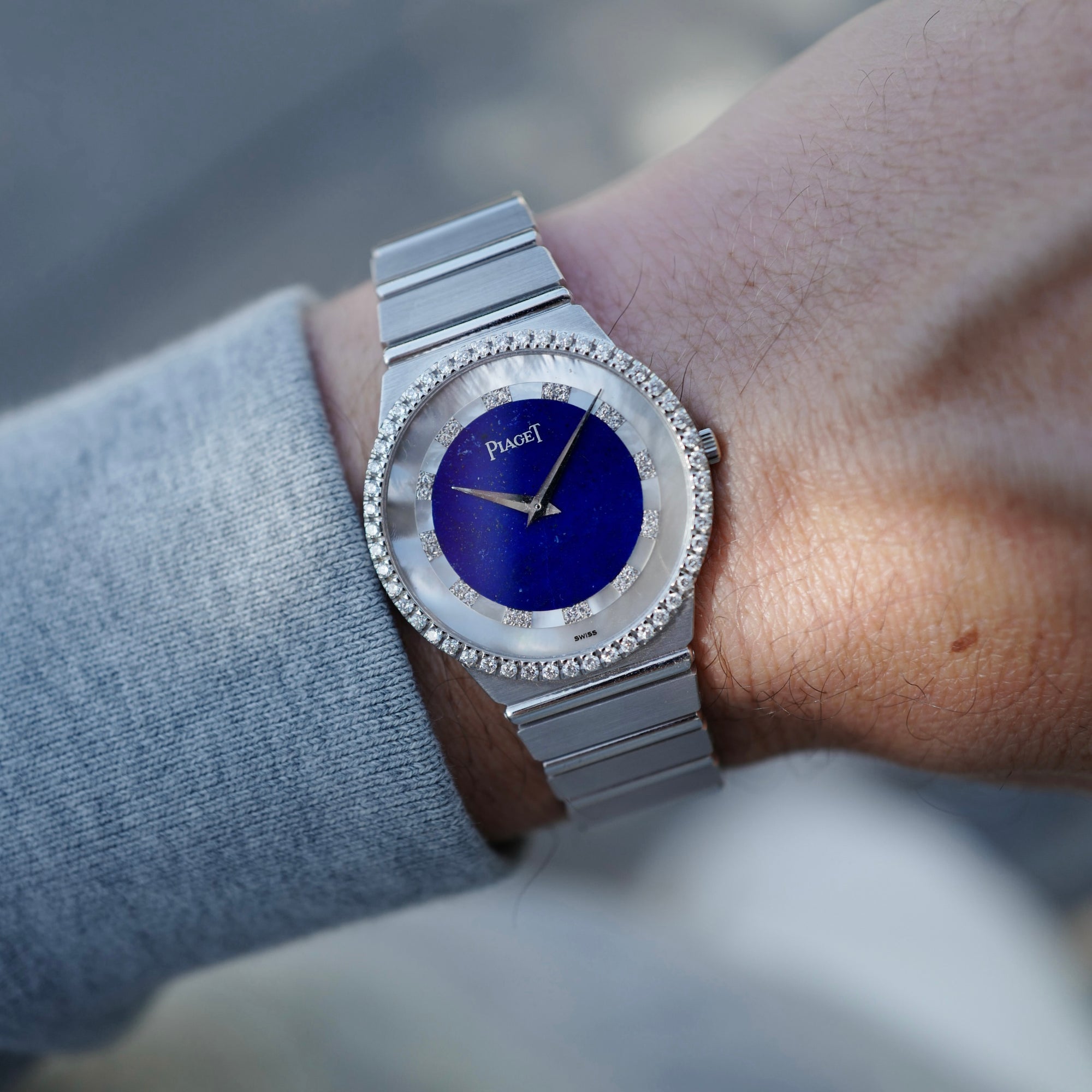 Piaget White Gold Diamond And Lapis Watch Ref. 8066