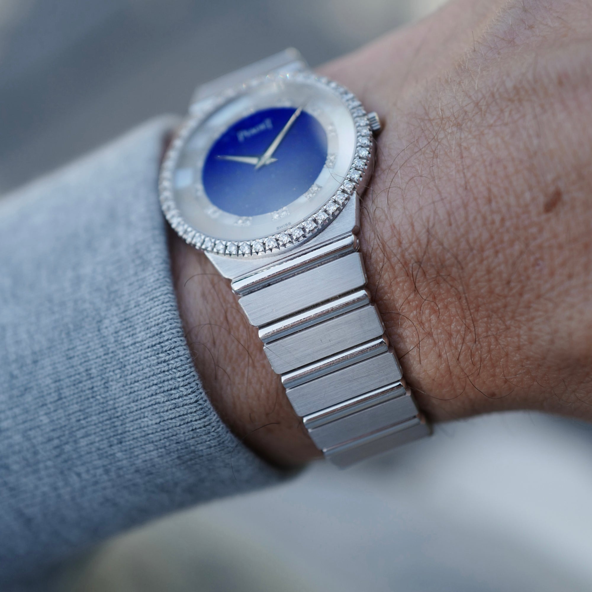 Piaget White Gold Diamond And Lapis Watch Ref. 8066