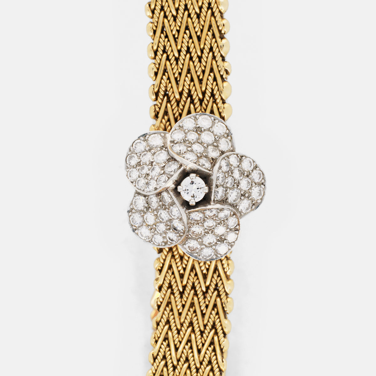 Cartier Yellow Gold Diamond Flower Cover Watch