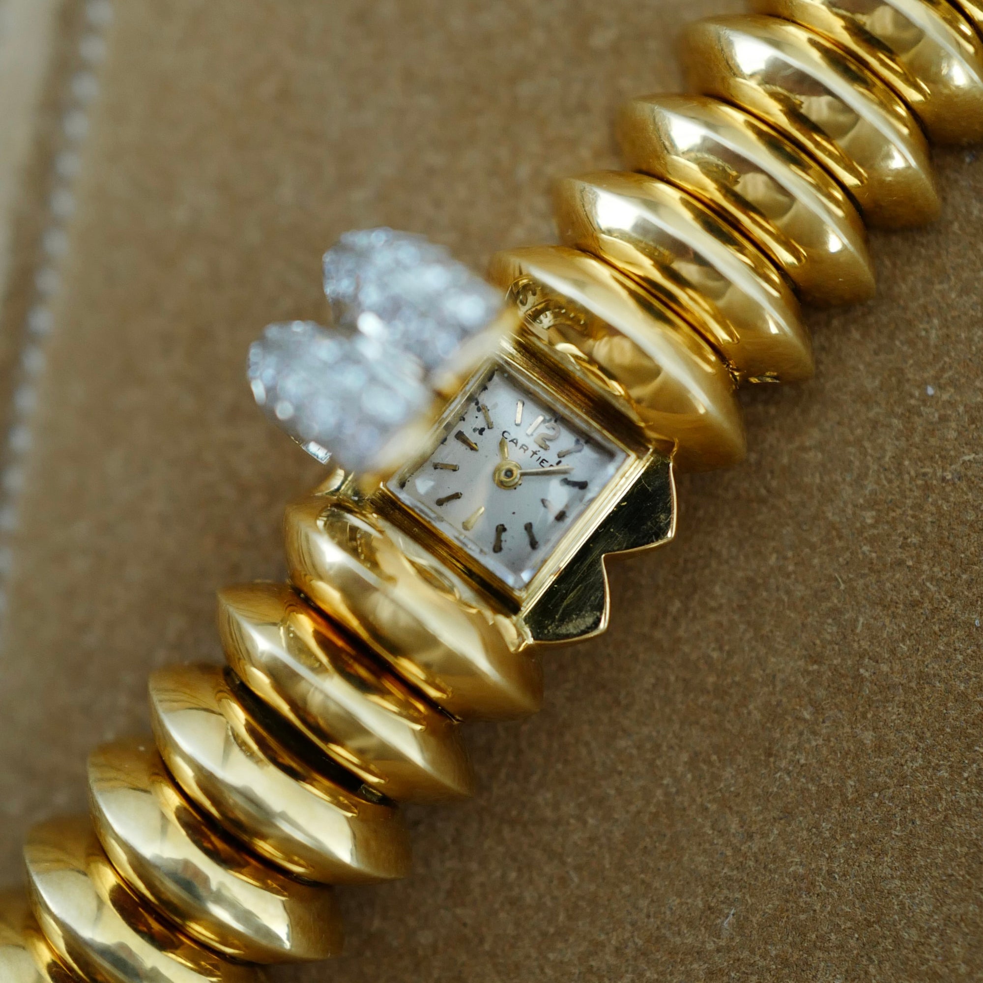 Cartier Yellow Gold Pave Diamond Cover Watch (New Arrival)