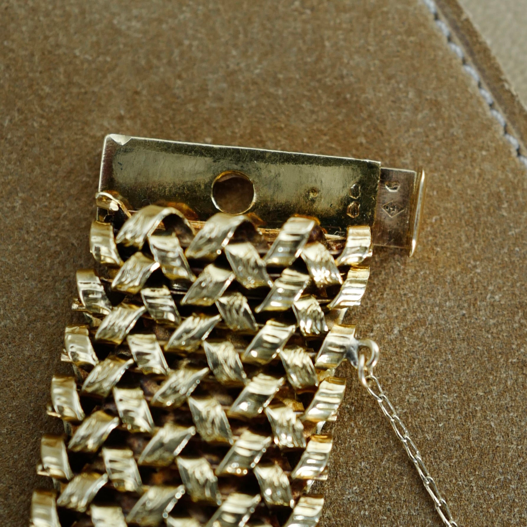 Rolex Yellow Gold Woven Bracelet Cover Watch with Gay Freres Bracelet
