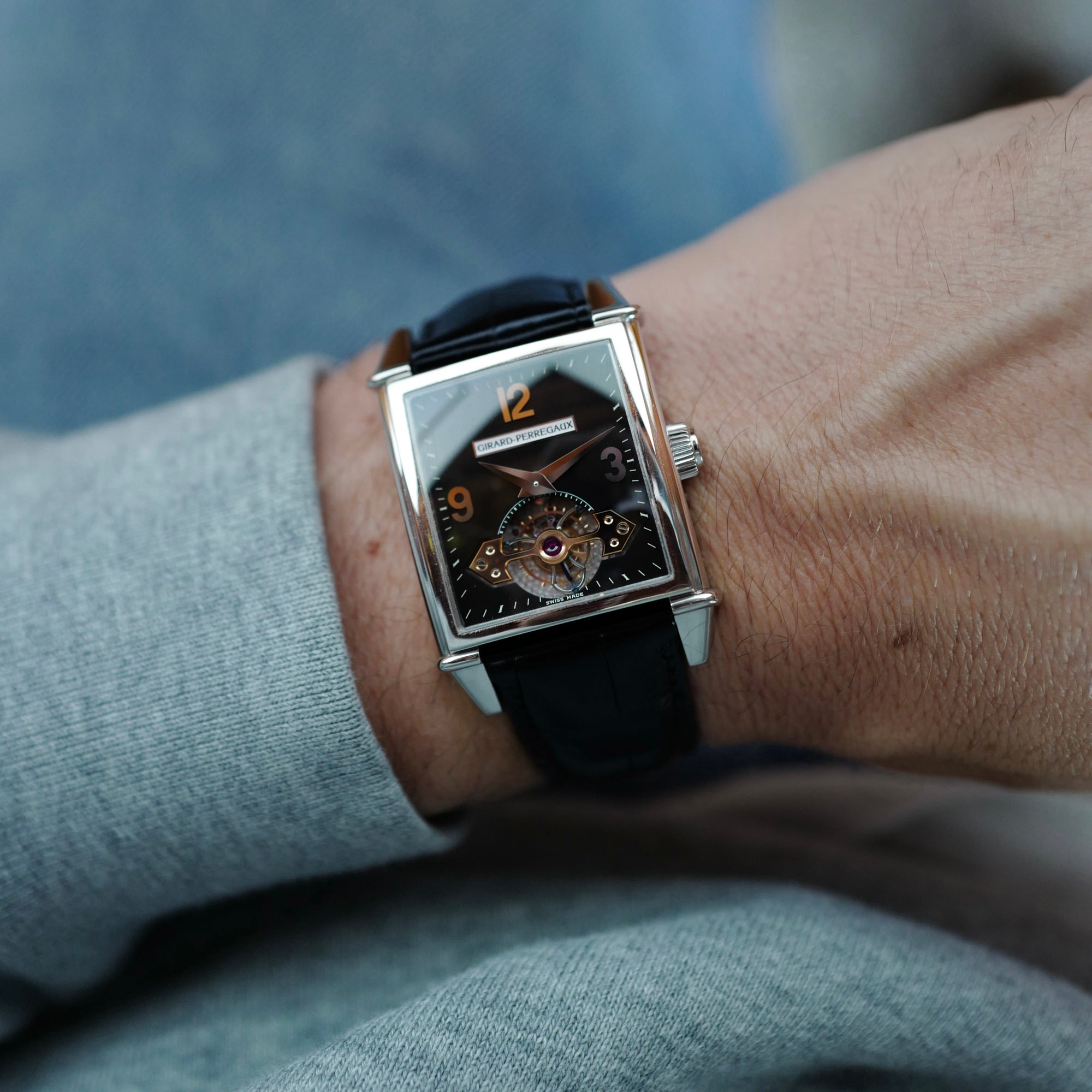 Girard Perregaux Platinum Automatic Tourbillon Watch Ref. 9985 (New Arrival)