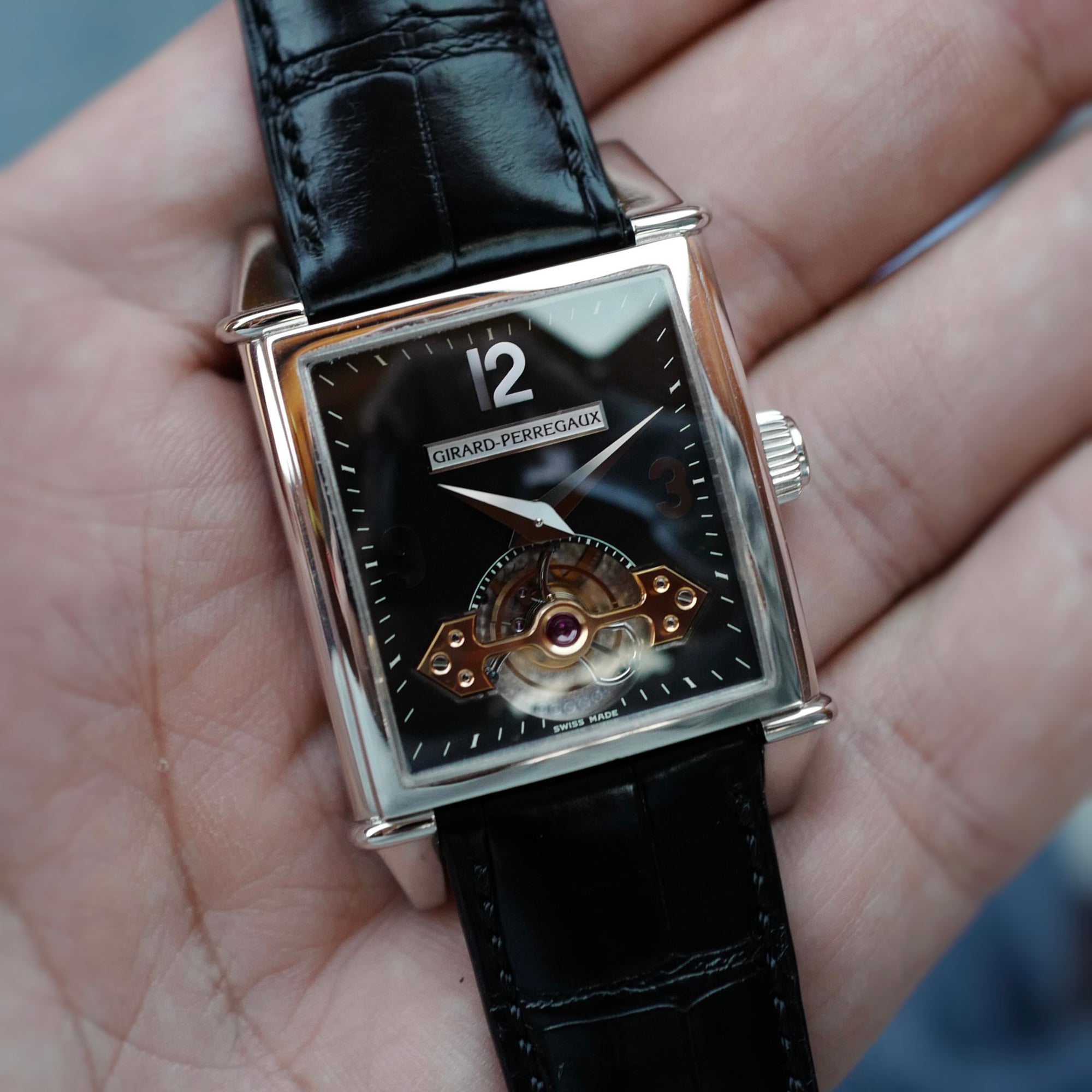 Girard Perregaux Platinum Automatic Tourbillon Watch Ref. 9985 (New Arrival)