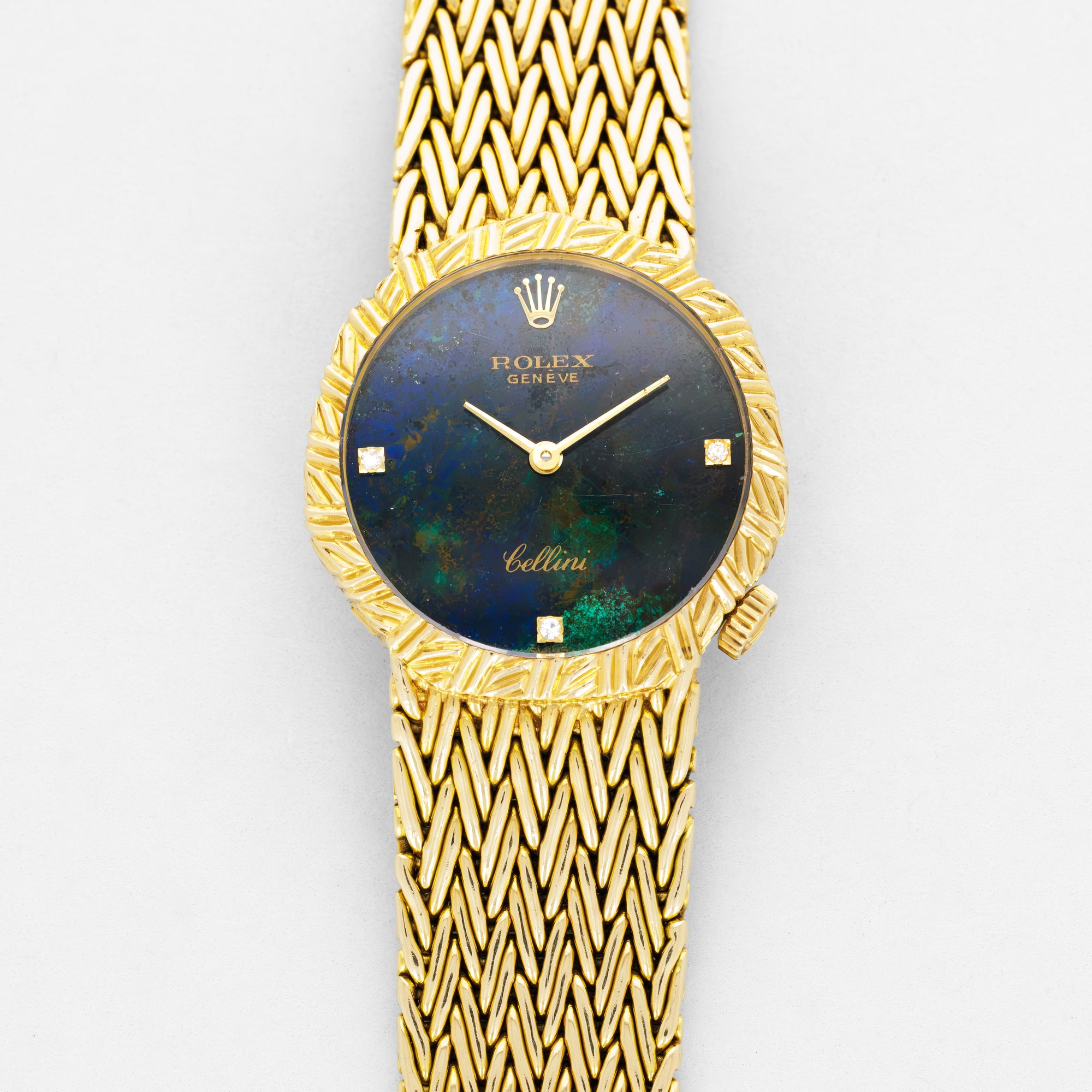 Rolex Yellow Gold Opal Dial Asymmetric Watch