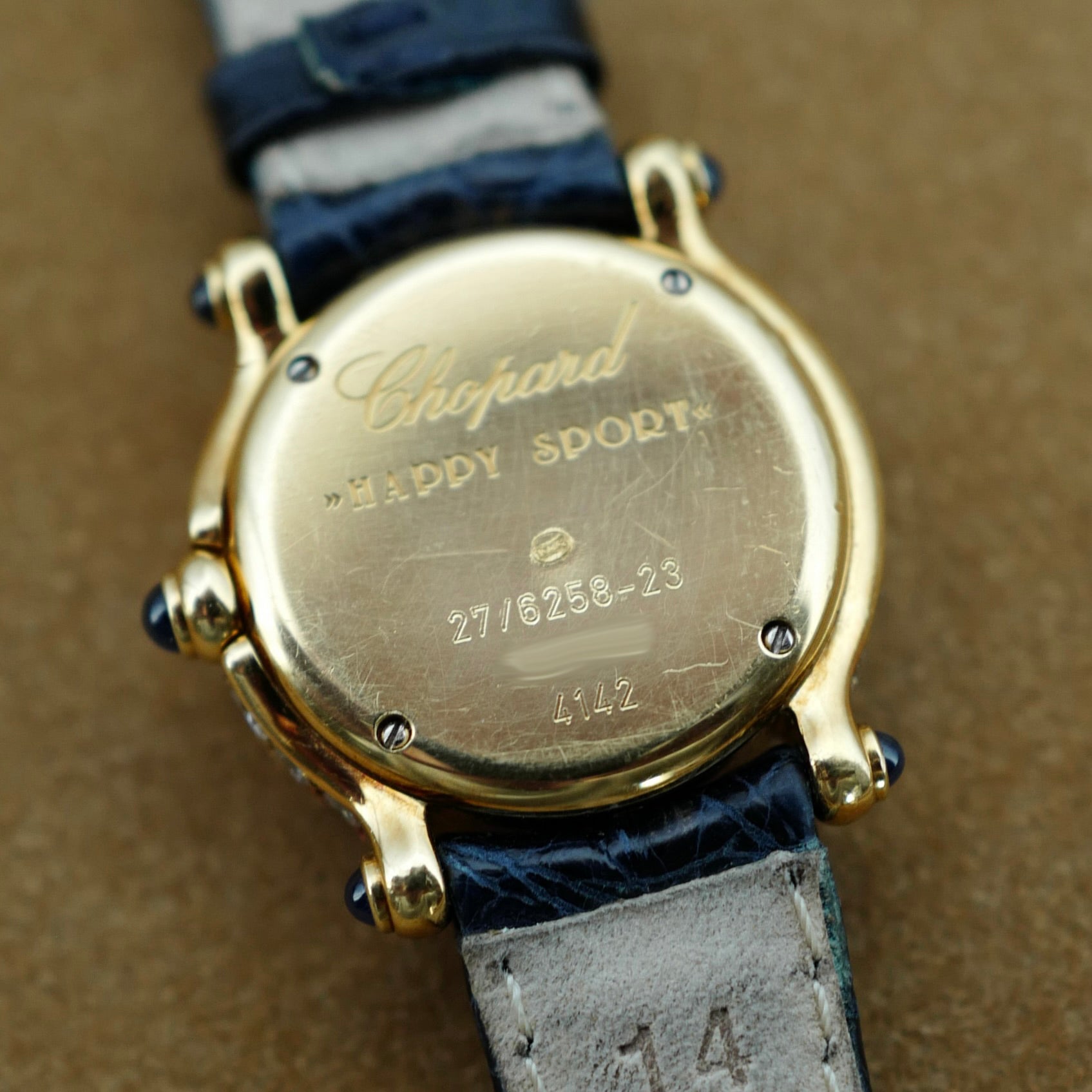 Chopard Yellow Gold Happy Diamonds Sapphire &amp; Diamonds Ref. 27/6258-23 (New Arrival)