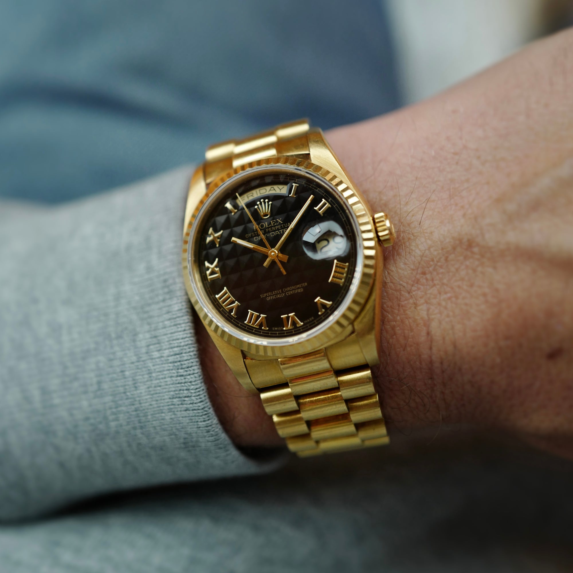 Rolex Yellow Gold Day-Date Ref. 18238 Pyramid Dial