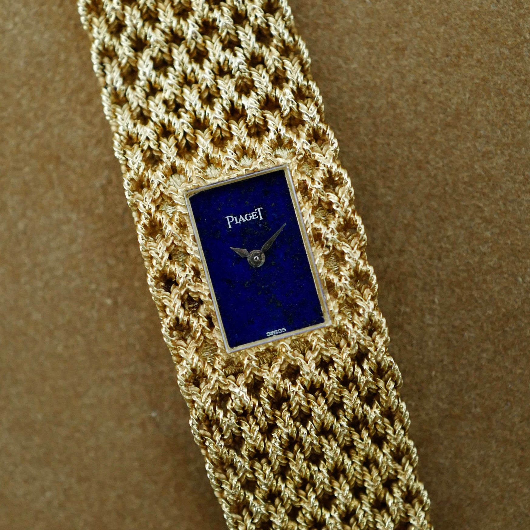 Piaget Yellow Gold Lapis Braided Bracelet Watch (New Arrival)