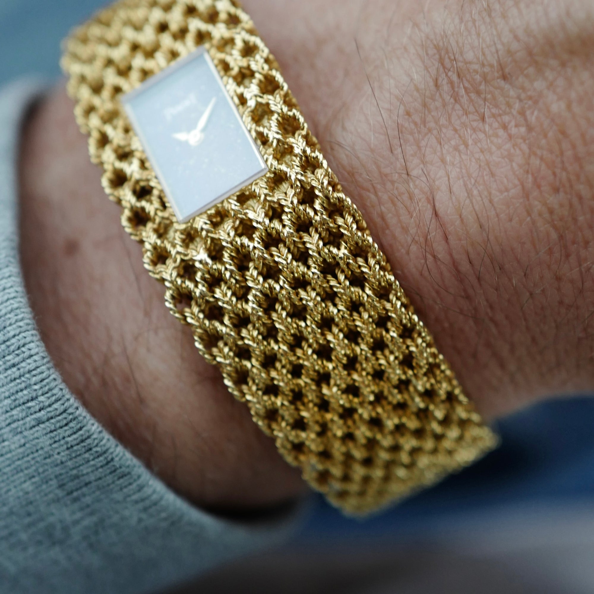 Piaget Yellow Gold Lapis Braided Bracelet Watch (New Arrival)