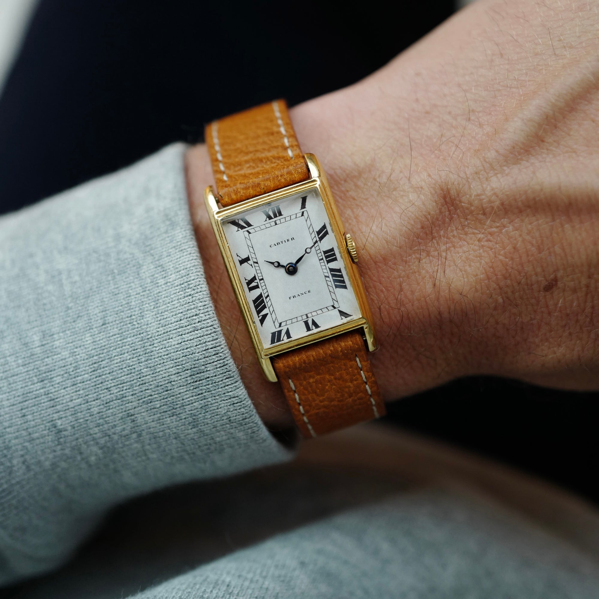 Cartier Yellow Gold Tank with Eagle Beak Case