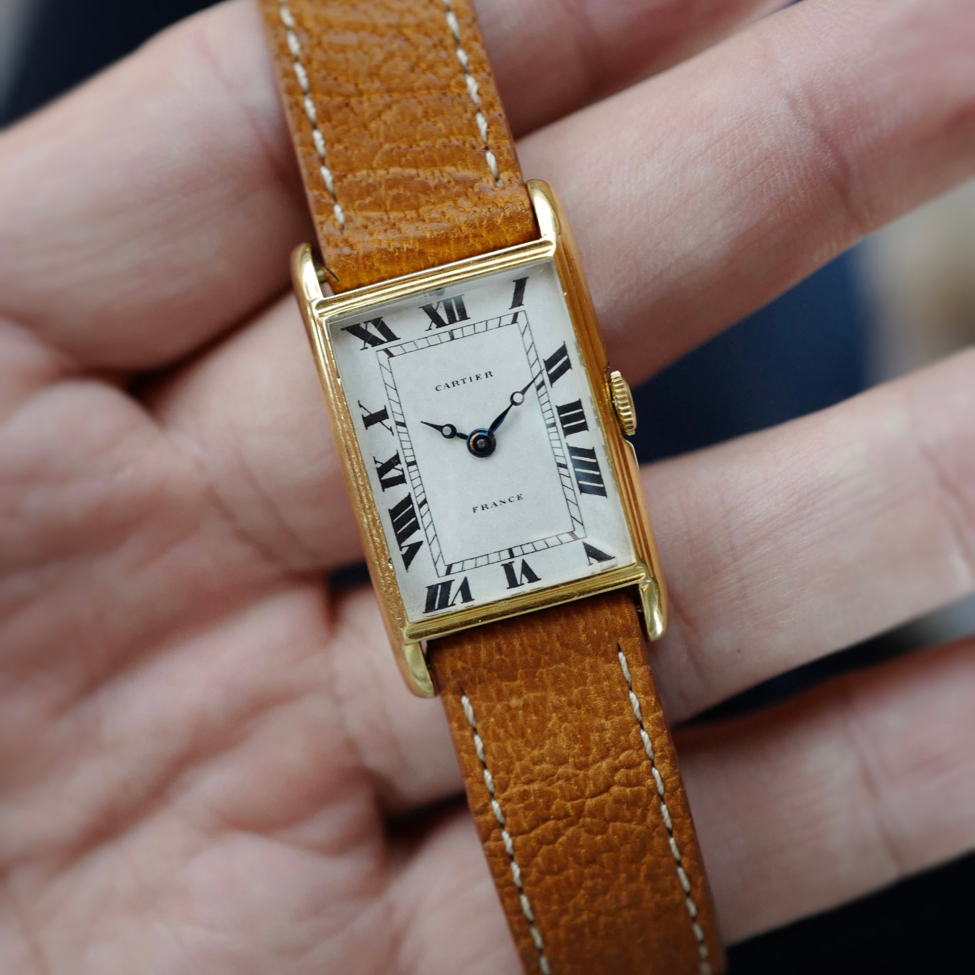 Cartier Yellow Gold Tank with Eagle Beak Case