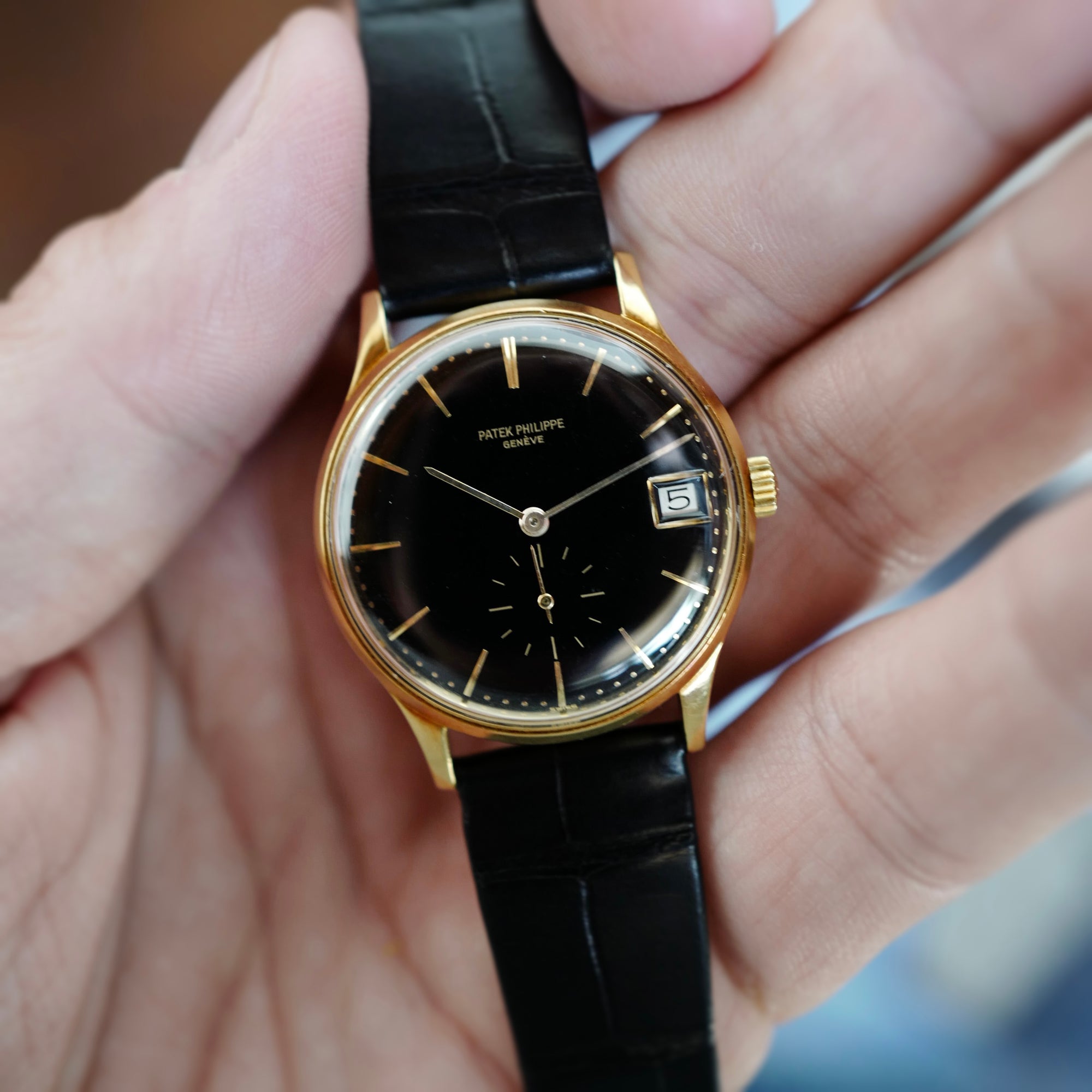 Patek Philippe Yellow Gold Black Dial Calatrava Watch Ref. 3514
