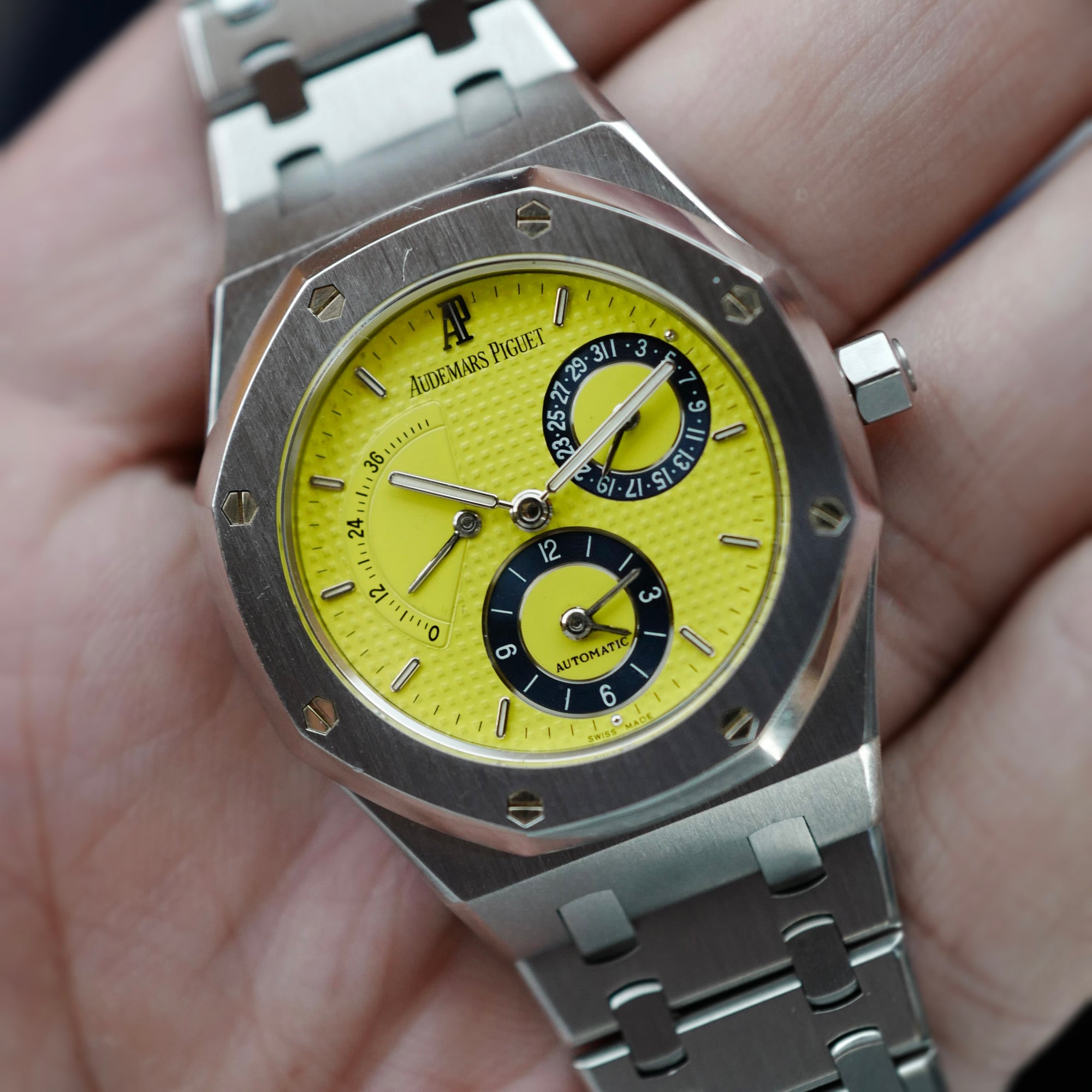 Audemars Piguet Royal Oak Dual Time Watch Ref. 25730 with Bright Yellow Dial (New Arrival)