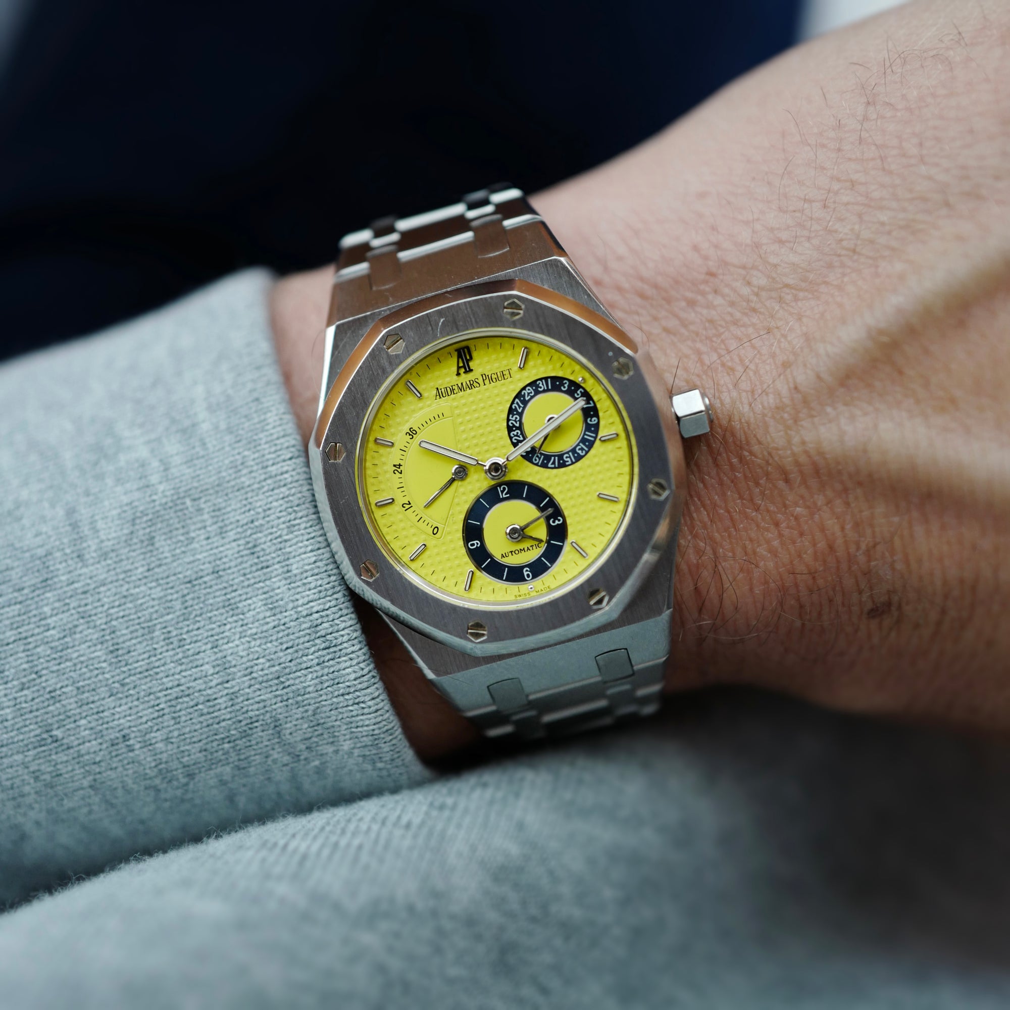 Audemars Piguet Royal Oak Dual Time Watch Ref. 25730 with Bright Yellow Dial (New Arrival)